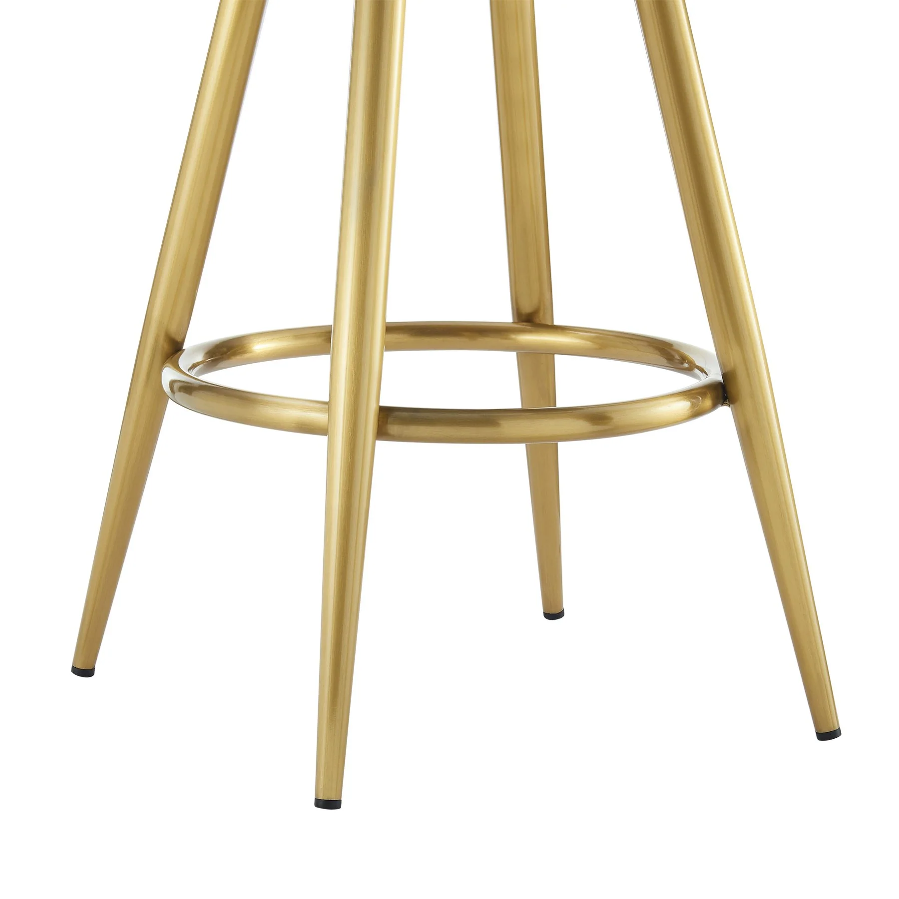 Justin 26" Swivel Counter Stool with Gold Brushed Stainless Steel and Taupe Fabric - Image 8