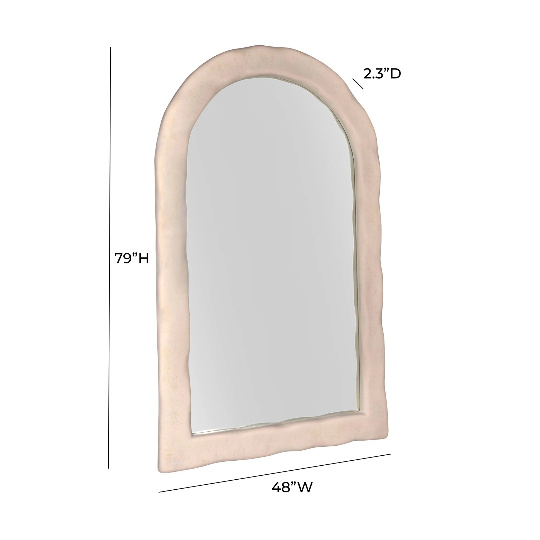 Kaia Cream Textured Floor Mirror - Image 8