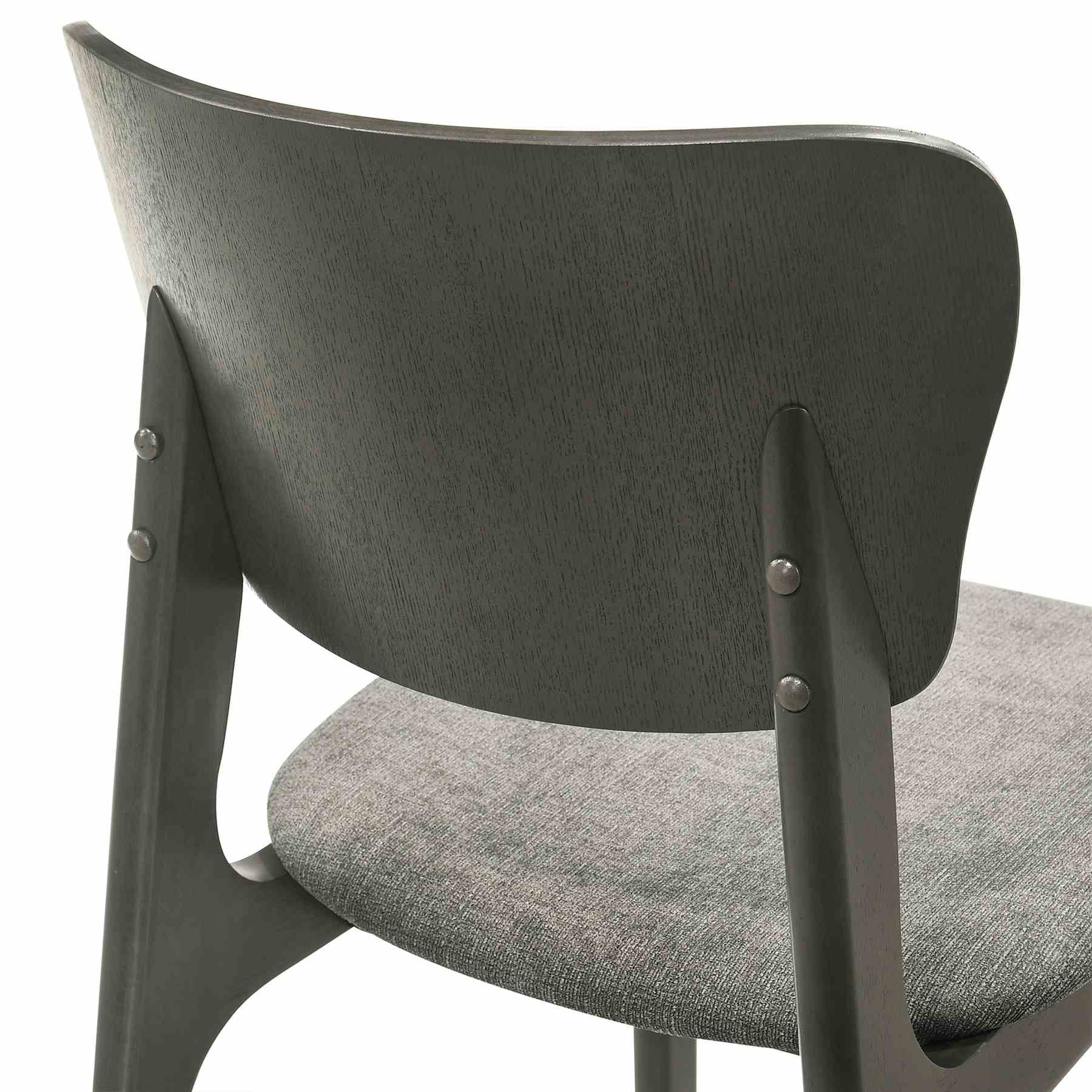 Kalia 5 Piece Wood Dining Set in Gray Finish with Gray Fabric - Image 7