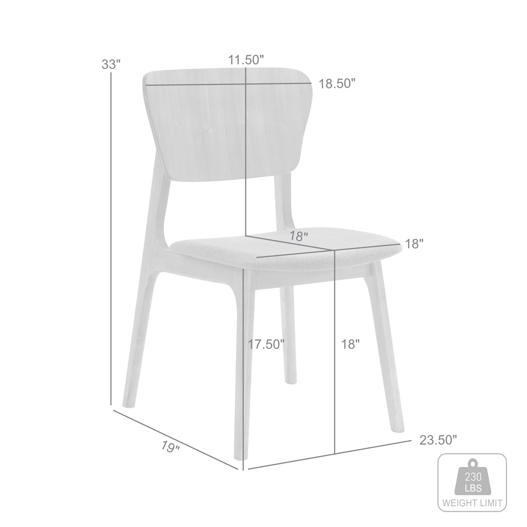 Kalia Wood Dining Chair in Walnut Finish with Blue Fabric - Set of 2 - Image 7