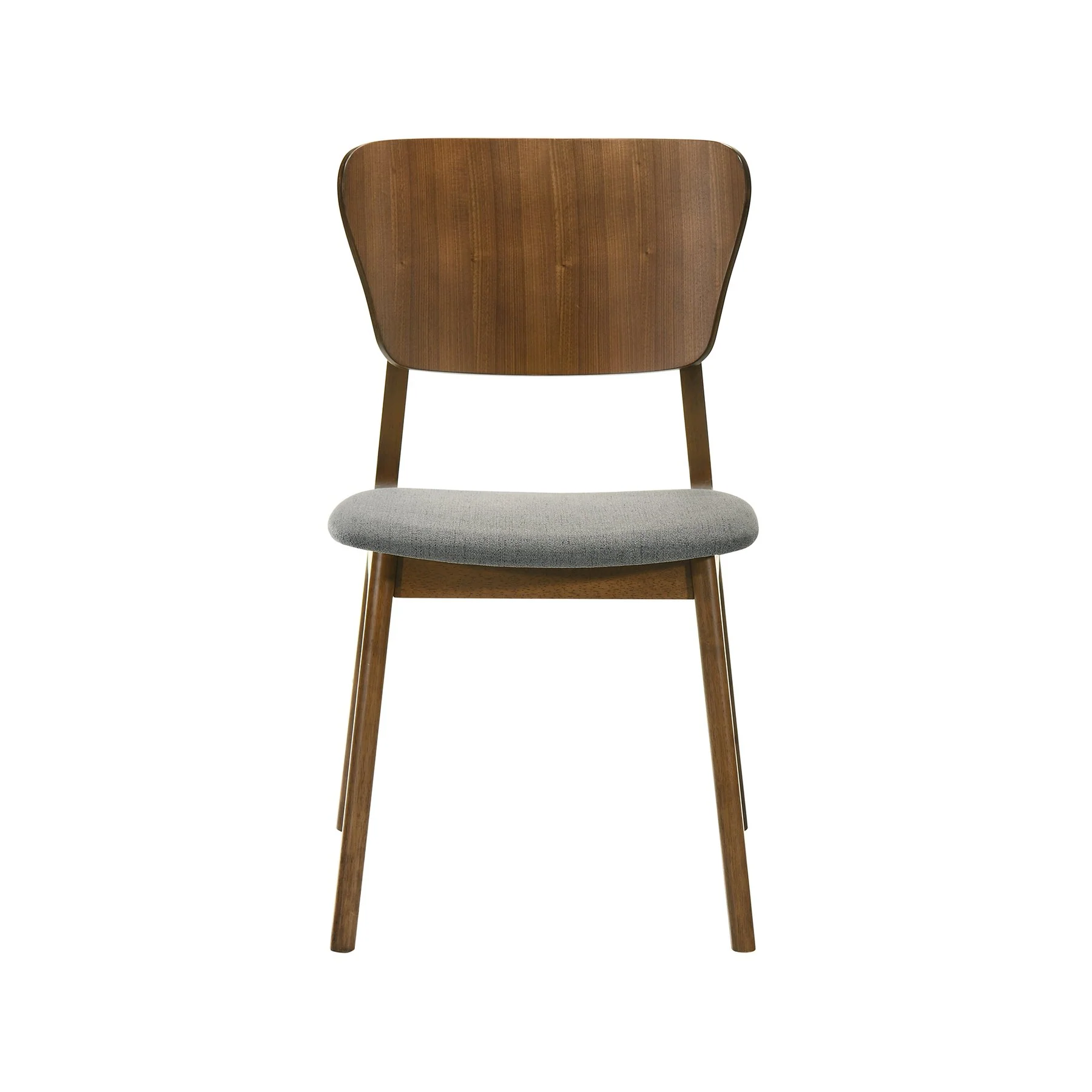 Kalia Wood Dining Chair in Walnut Finish with Charcoal Fabric - Set of 2 - Image 3