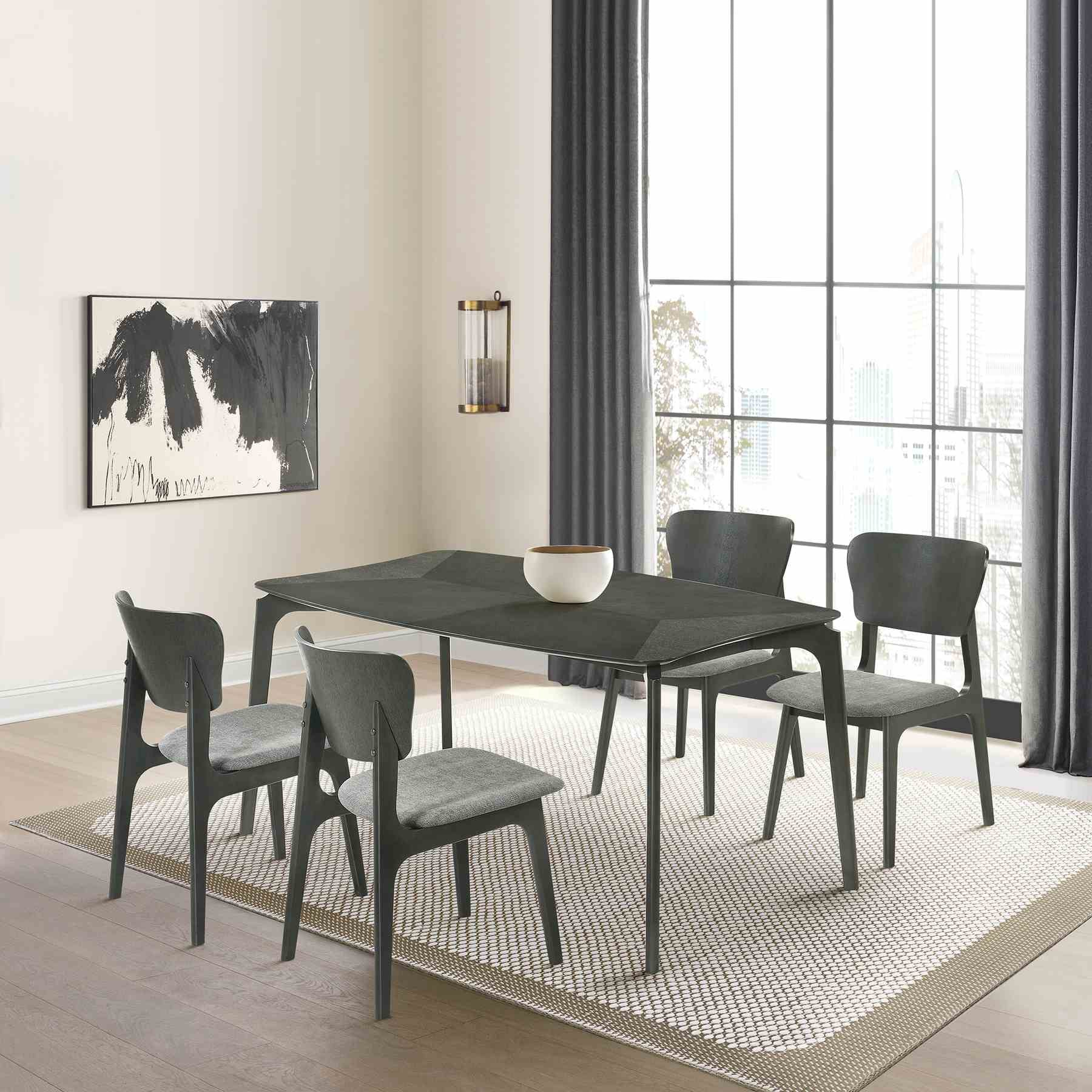 Kalia Wood Dining Table in Gray Finish - Image 8