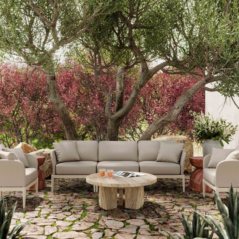 Kapri Taupe Outdoor Armchair - Image 2