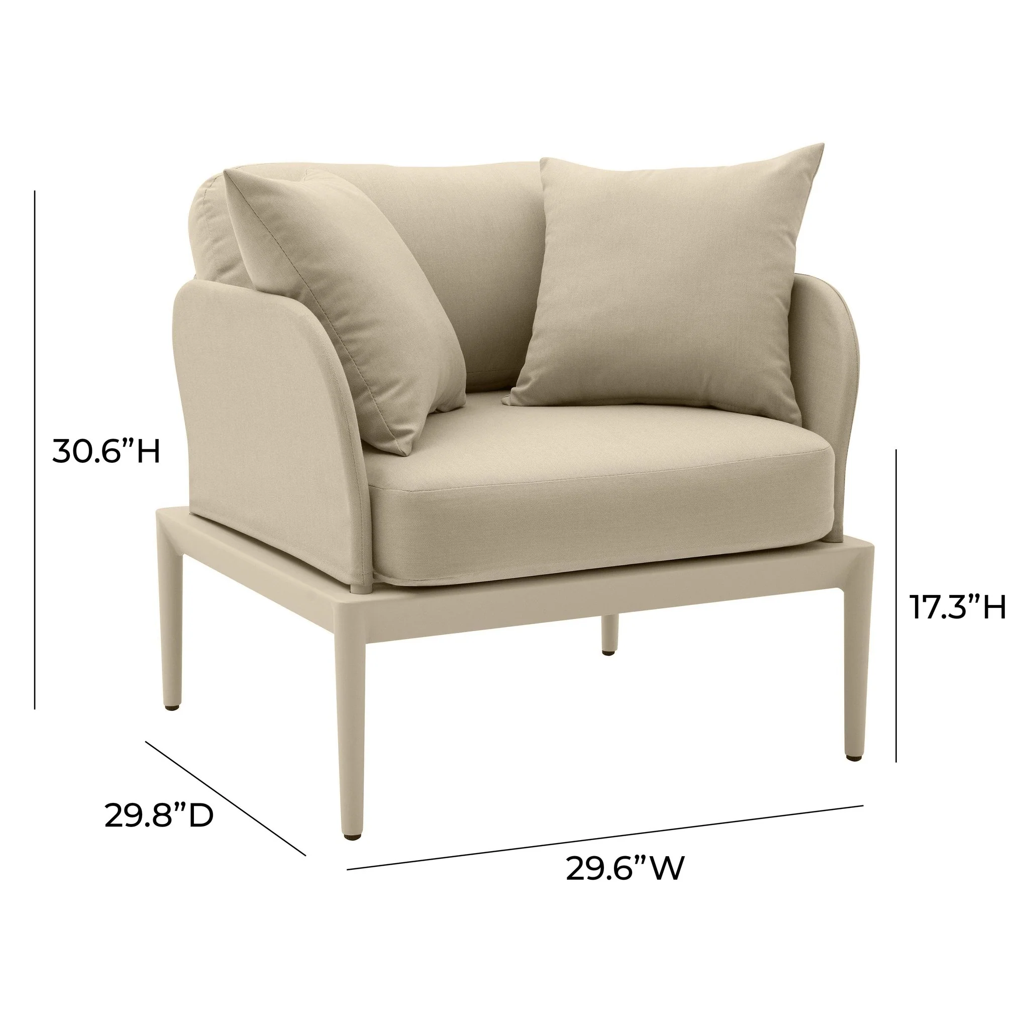 Kapri Taupe Outdoor Armchair - Image 6