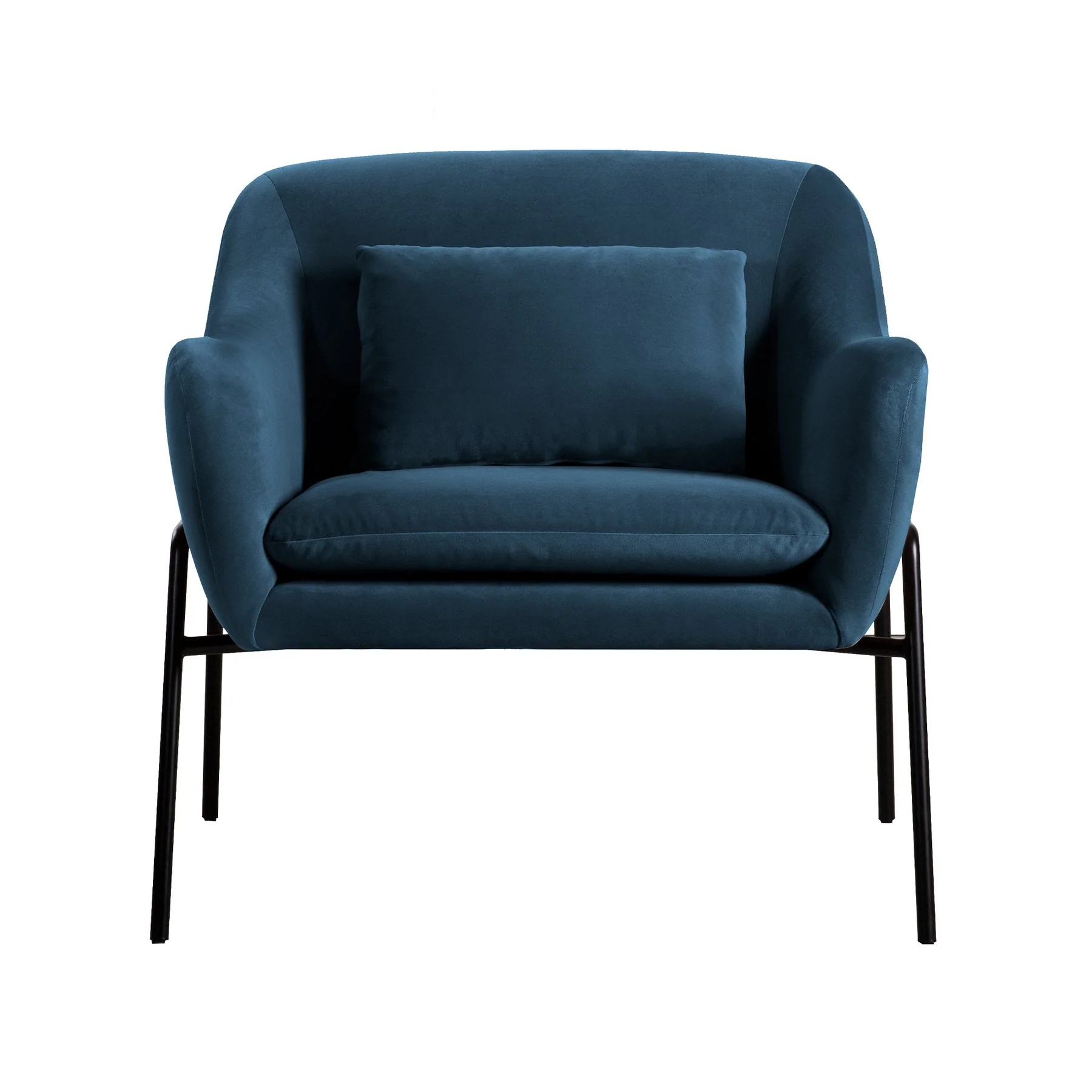 Karen Blue Velvet Modern Accent Chair - Image 2