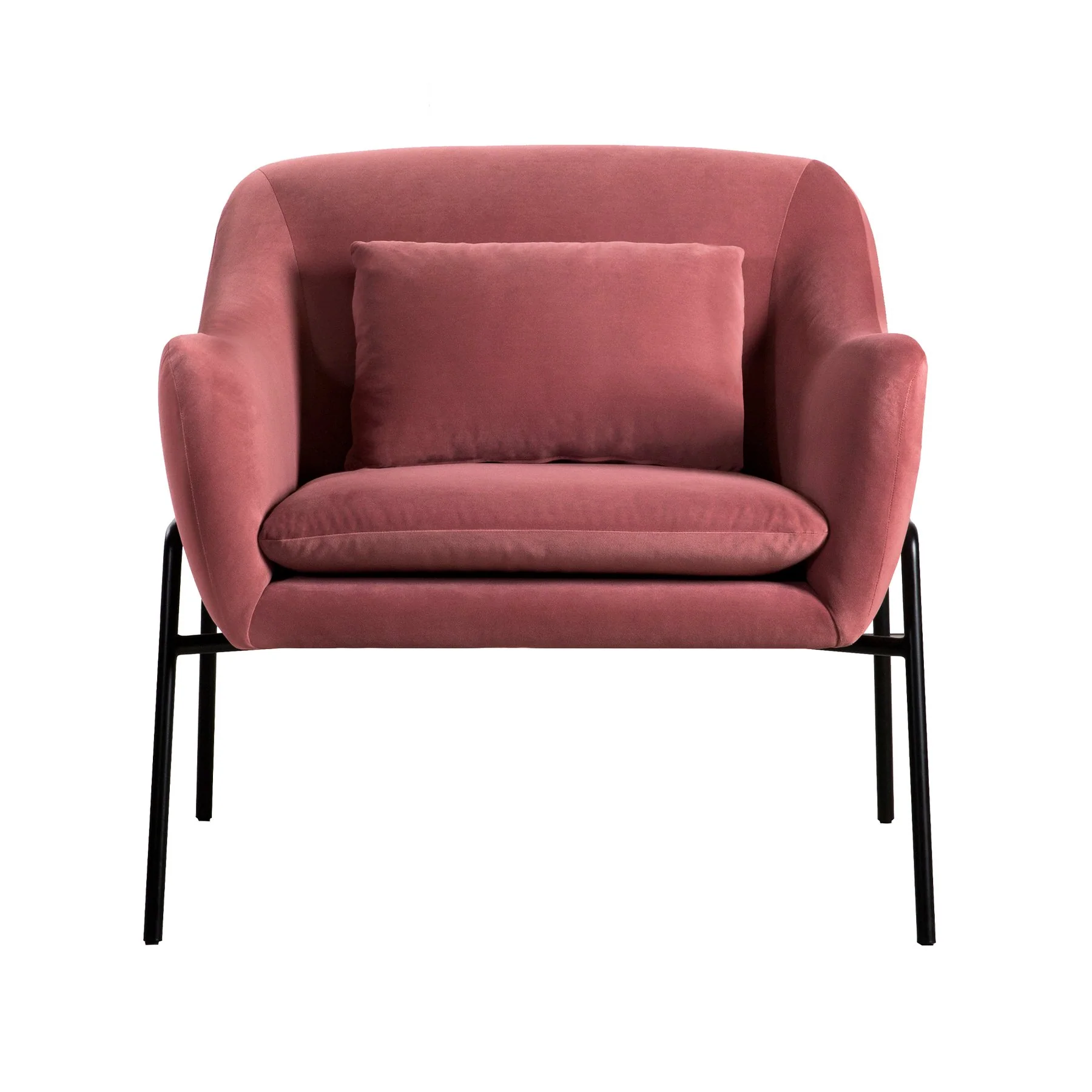 Karen Pink Velvet Modern Accent Chair - Image 2