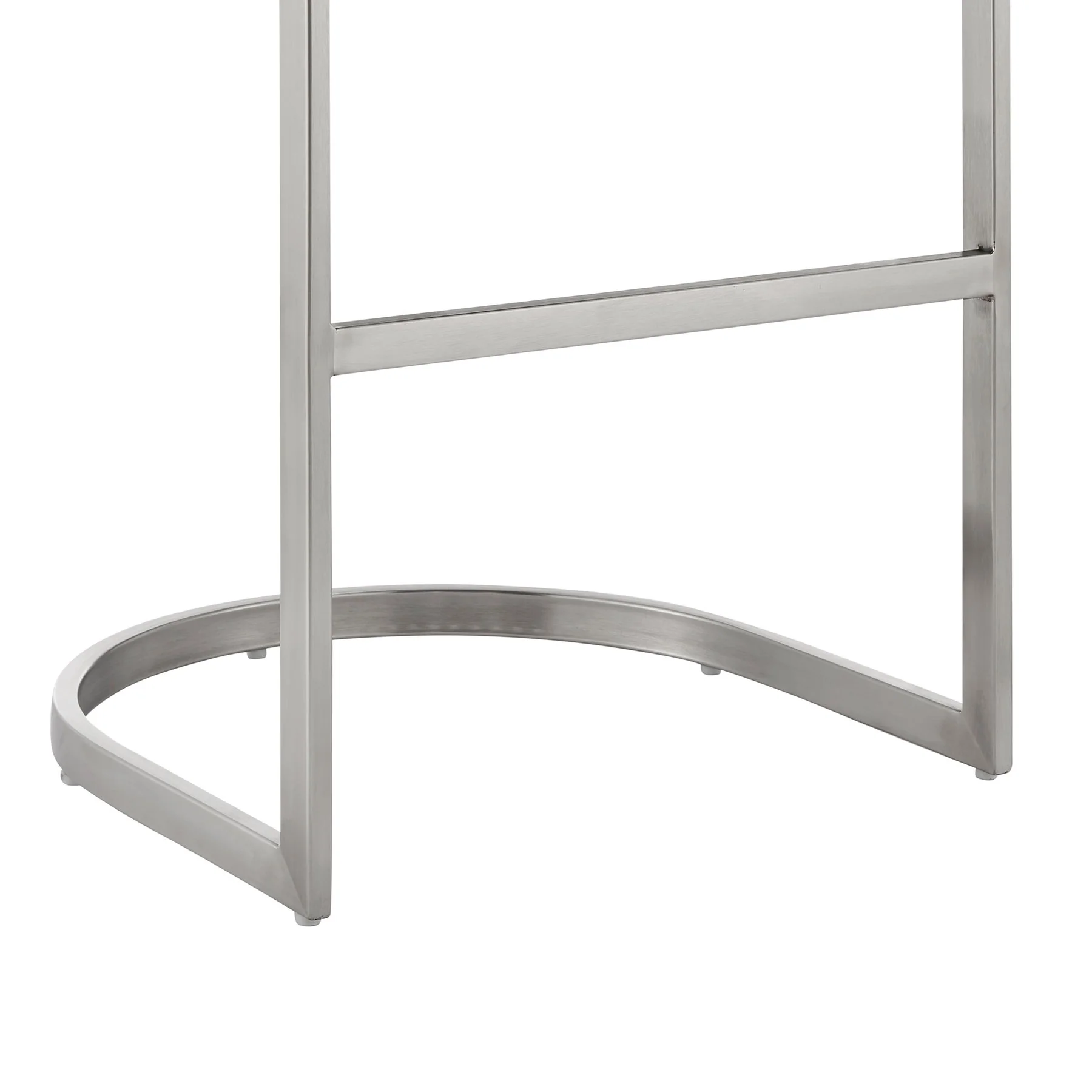 Katherine 30" Bar Stool in Brushed Stainless Steel with White Faux Leather - Image 8