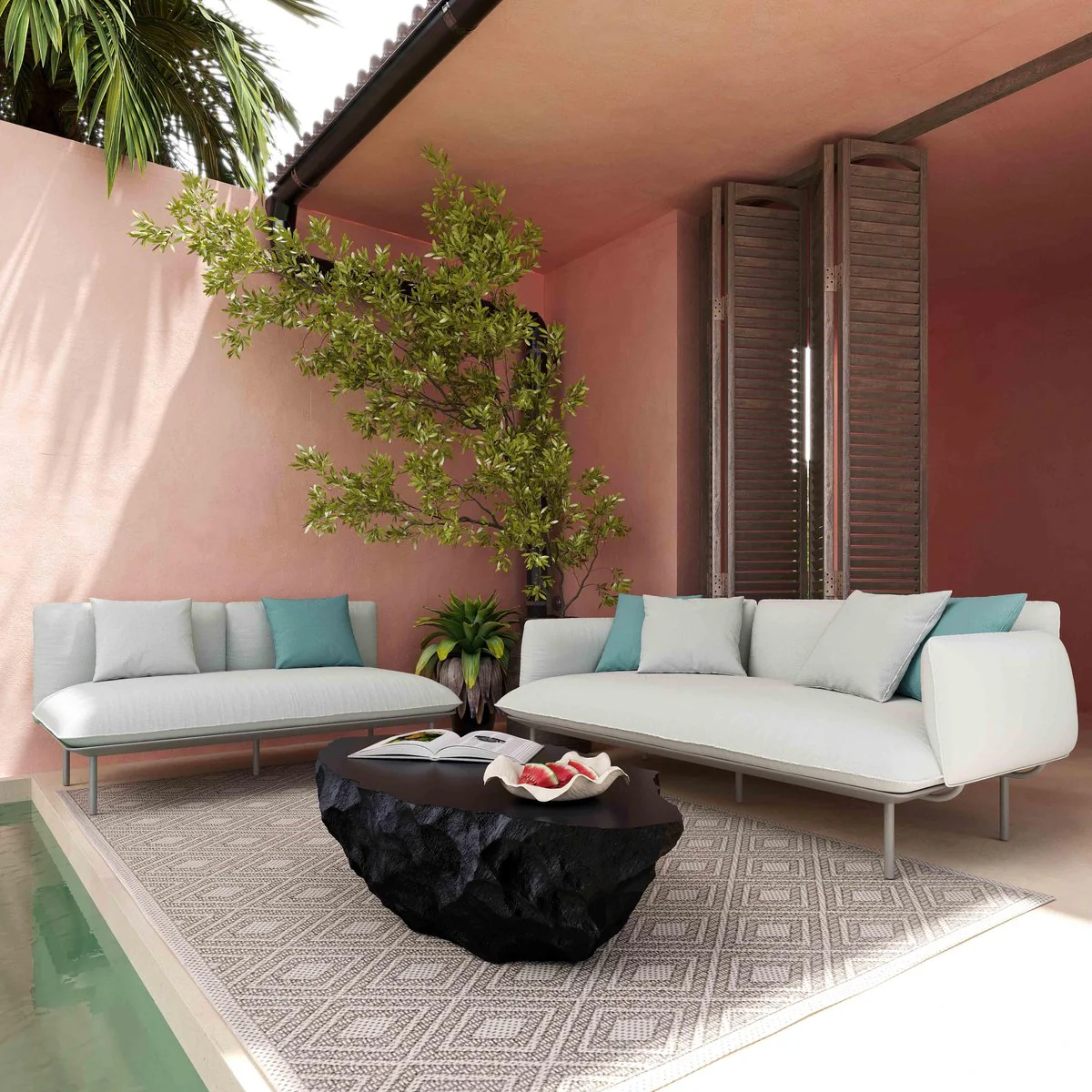 Katti Light Grey Outdoor Loveseat - Image 2