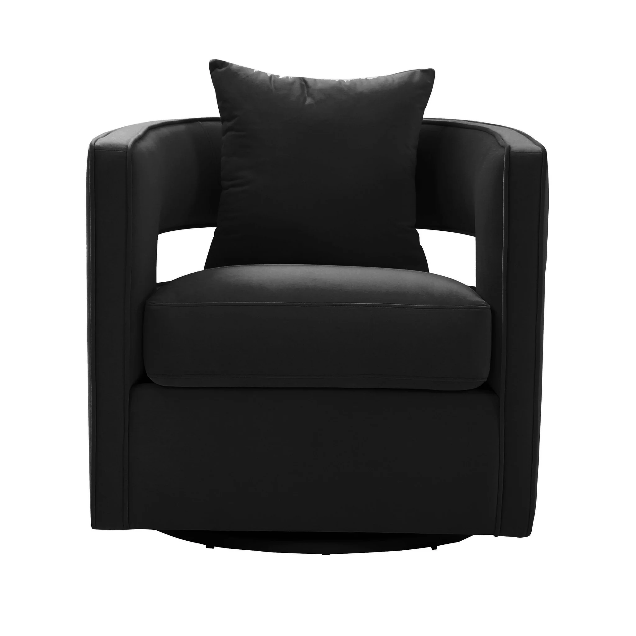 Kennedy Black Velvet Swivel Chair - Image 3