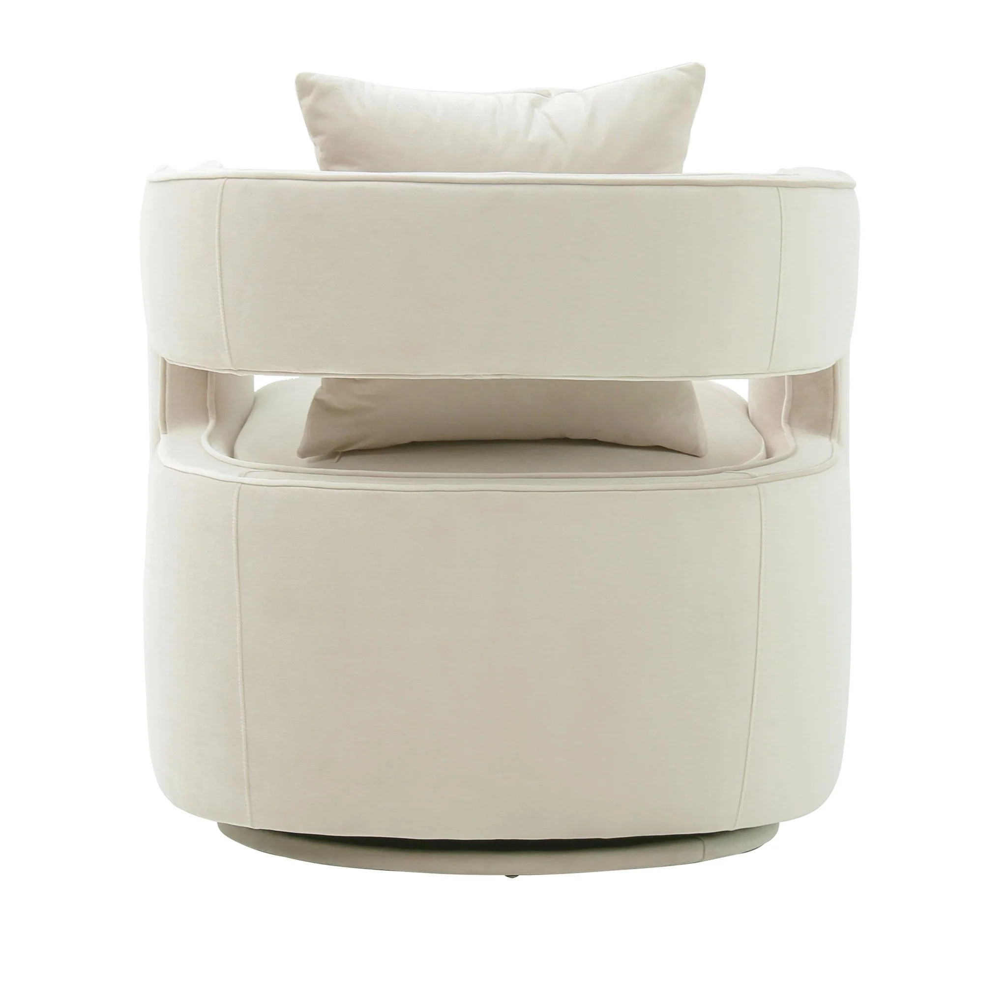 Kennedy Cream Velvet Swivel Chair - Image 4
