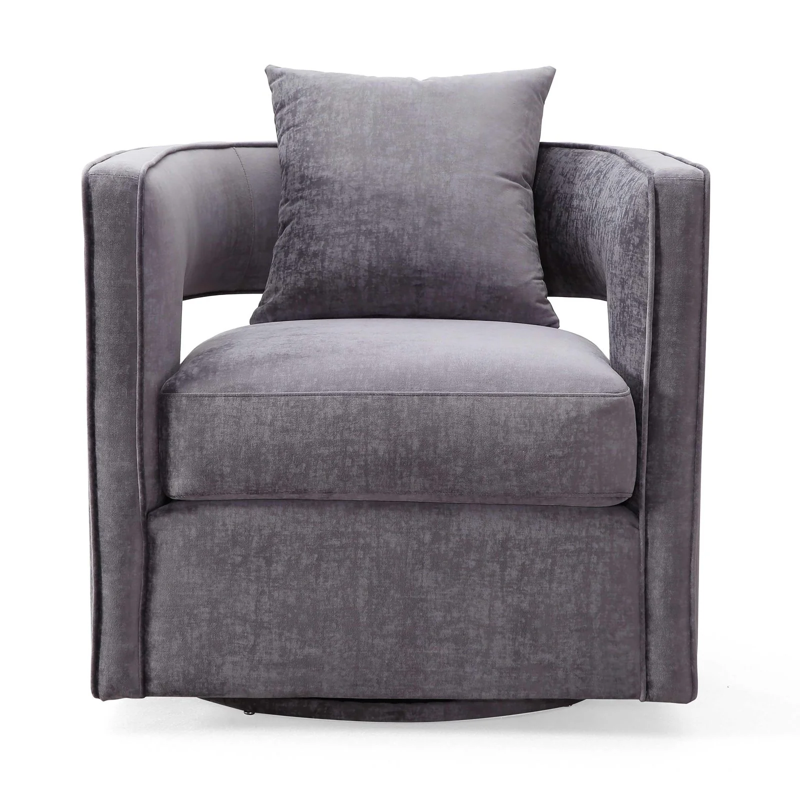 Kennedy Grey Textured Velvet Swivel Chair - Image 3