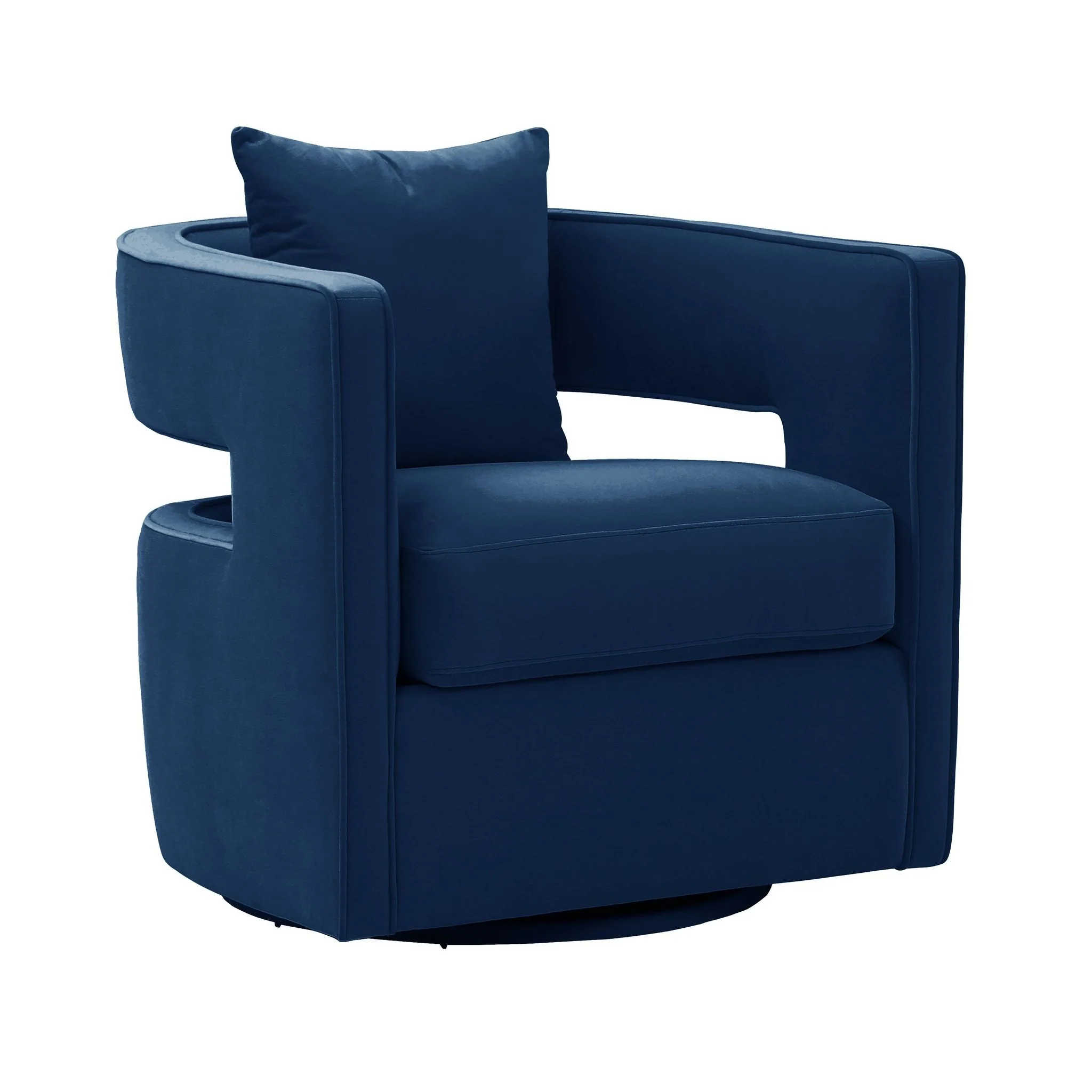 Kennedy Navy Velvet Swivel Chair