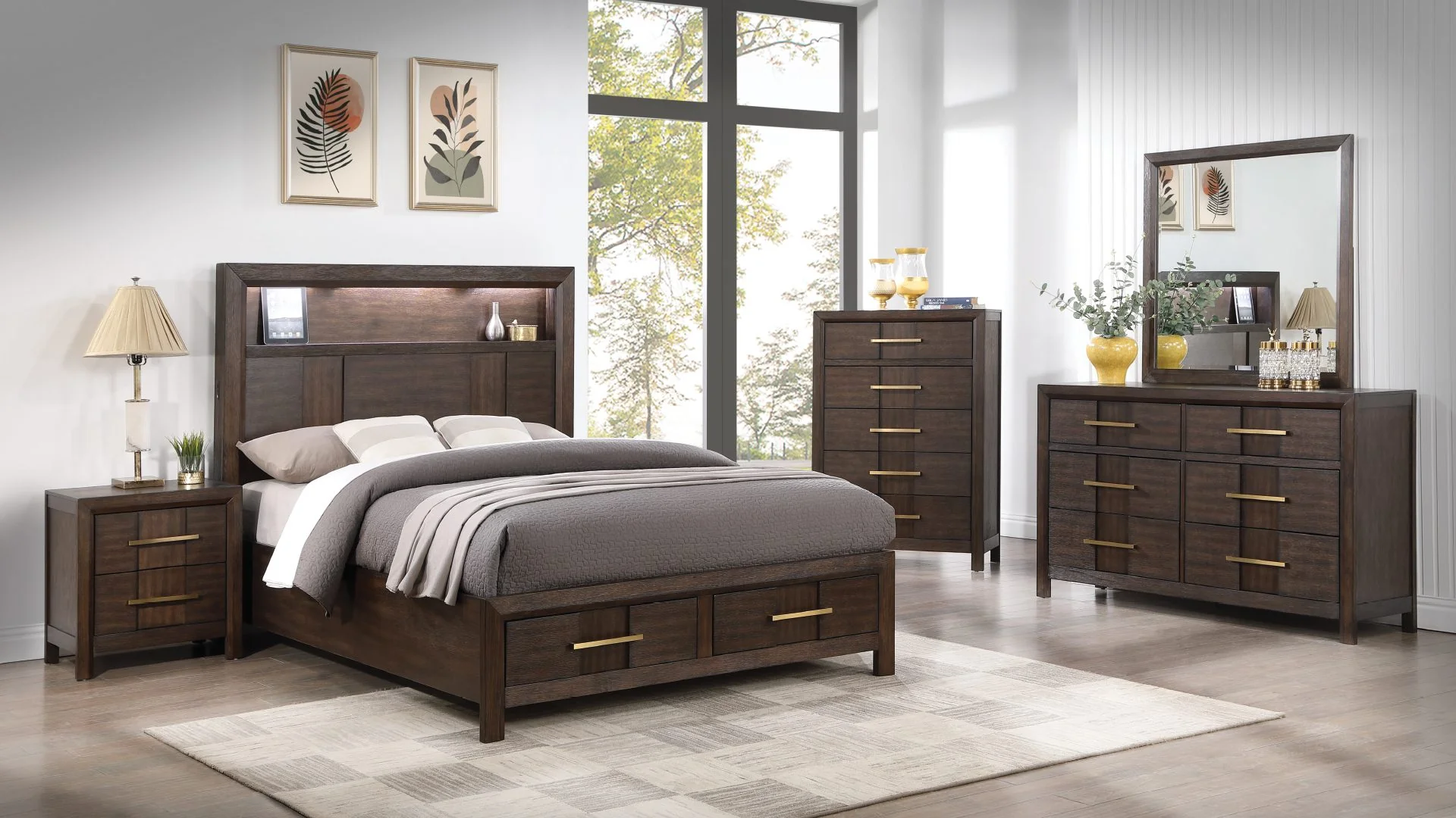 Kenzo Full Bed Walnut