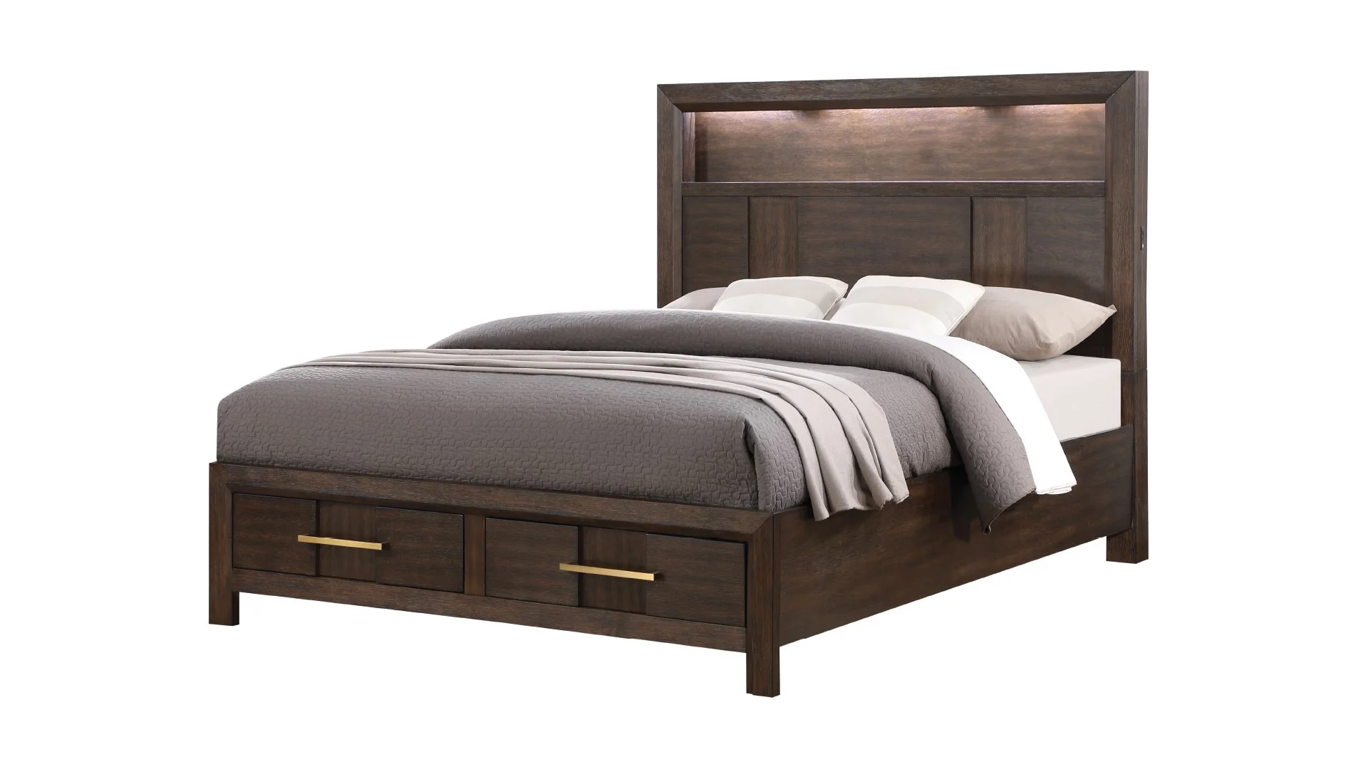 Kenzo Full Bed Walnut - Image 2