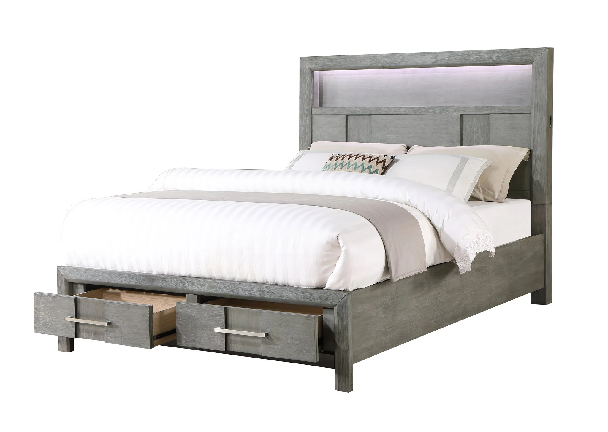 Kenzo King 5 Pc Bedroom Set Gray - Image 3