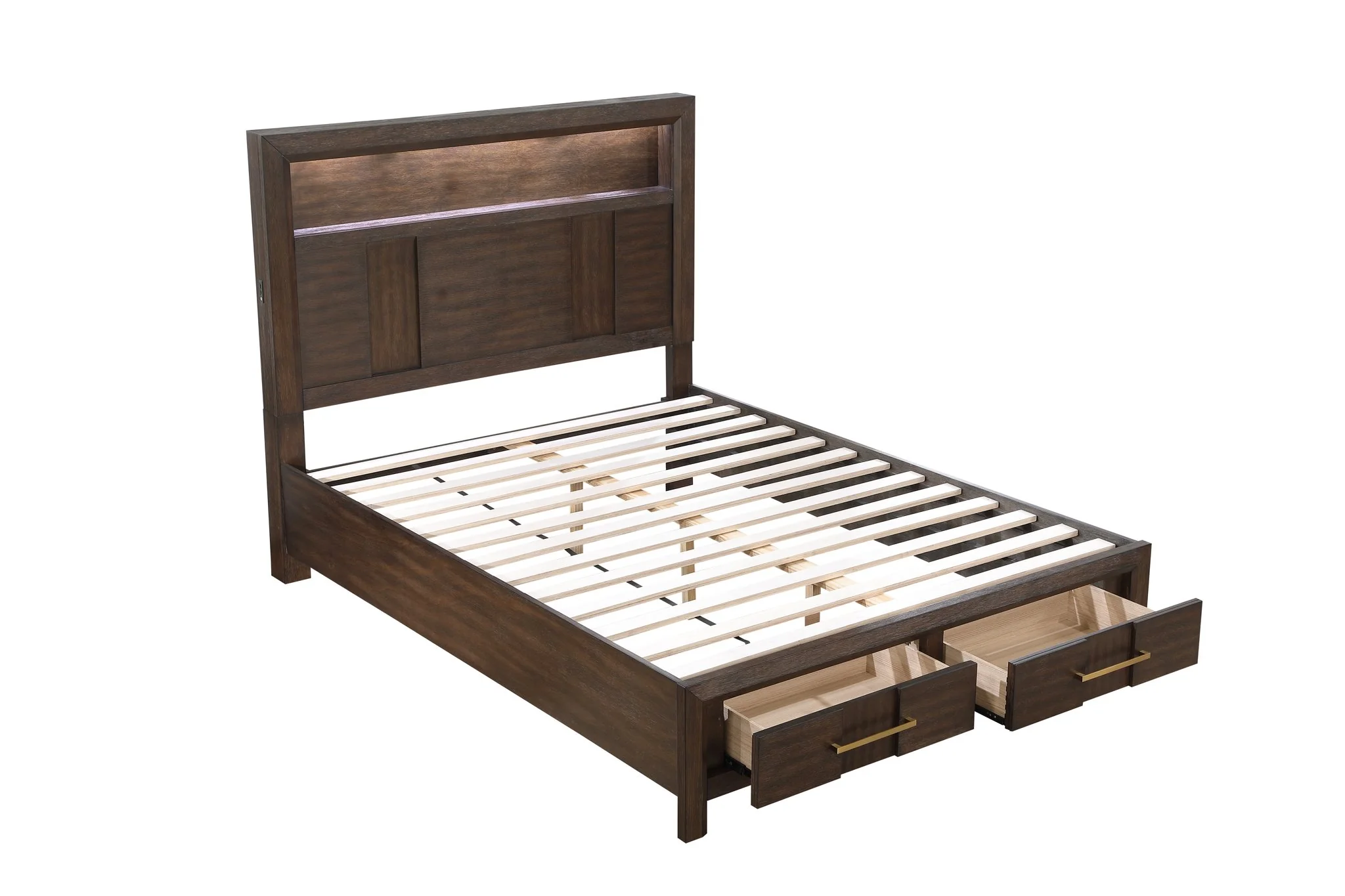 Kenzo King 5 Pc Bedroom Set Walnut - Image 4