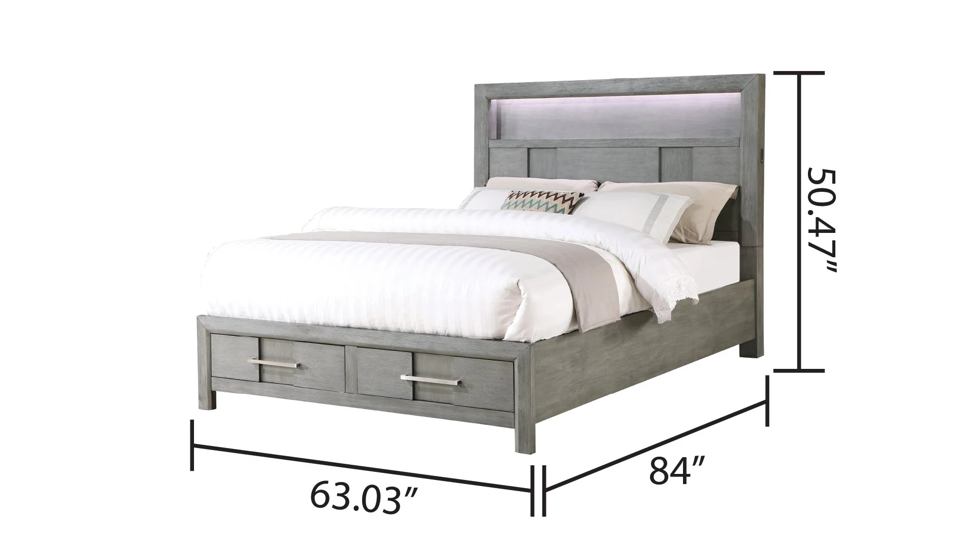 Kenzo Queen 5 Pc Bedroom Set Gray - Image 5