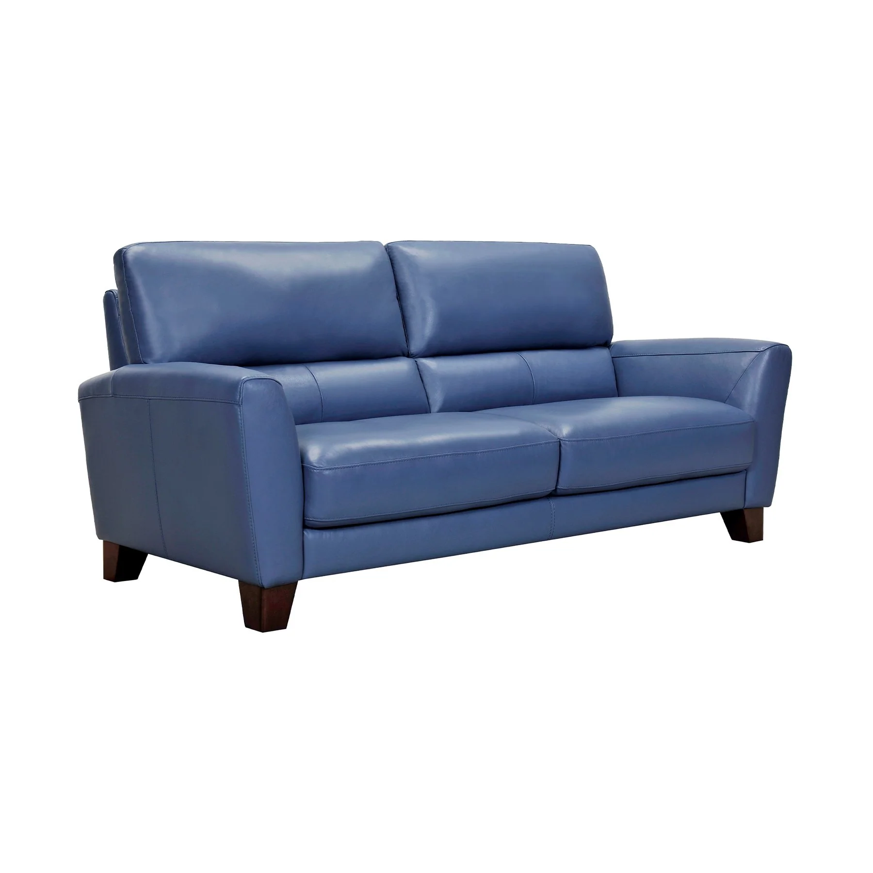 Kester 81" Square Arm Blue Genuine Leather Sofa - Image 2