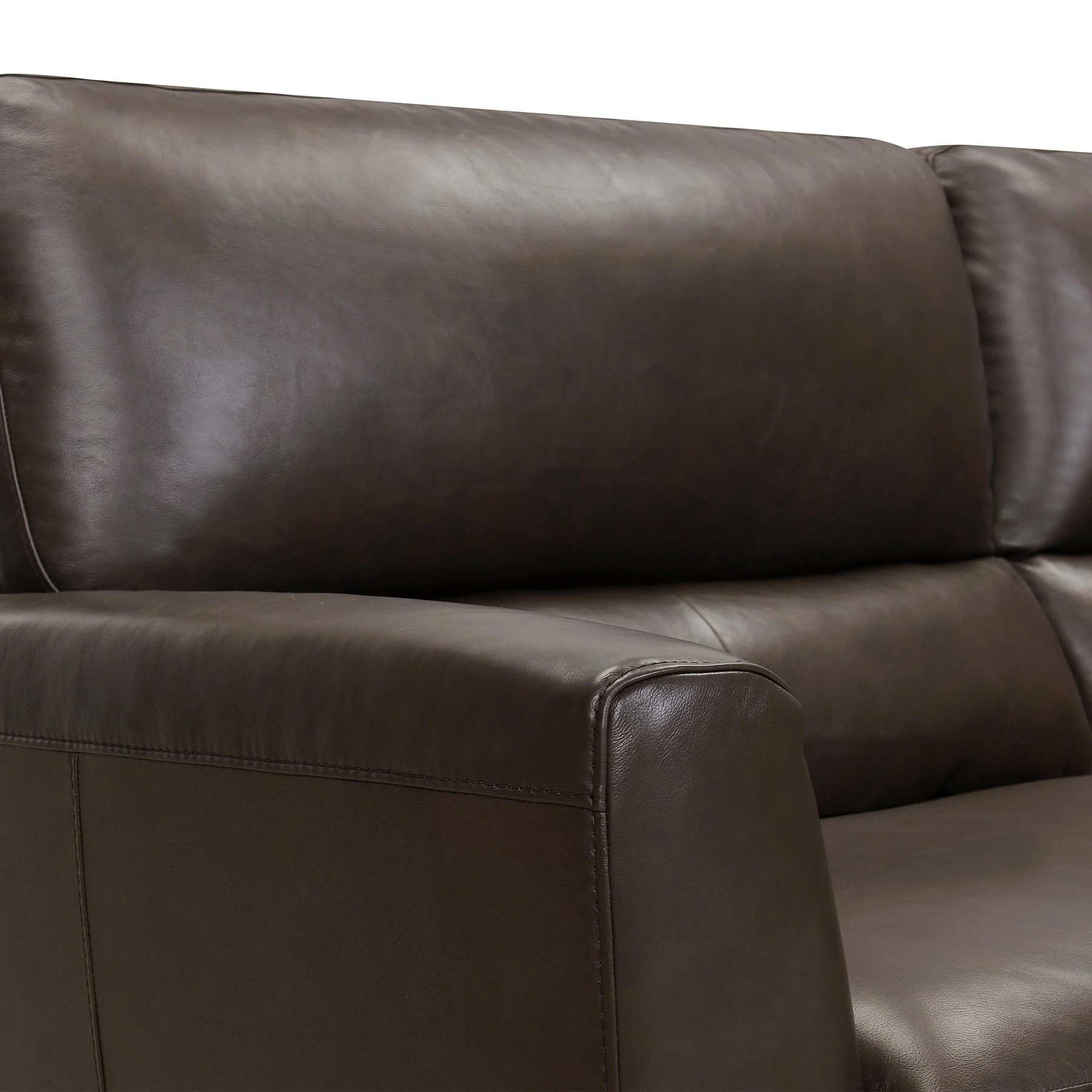 Kester 81" Square Arm Espresso Genuine Leather Sofa - Image 4