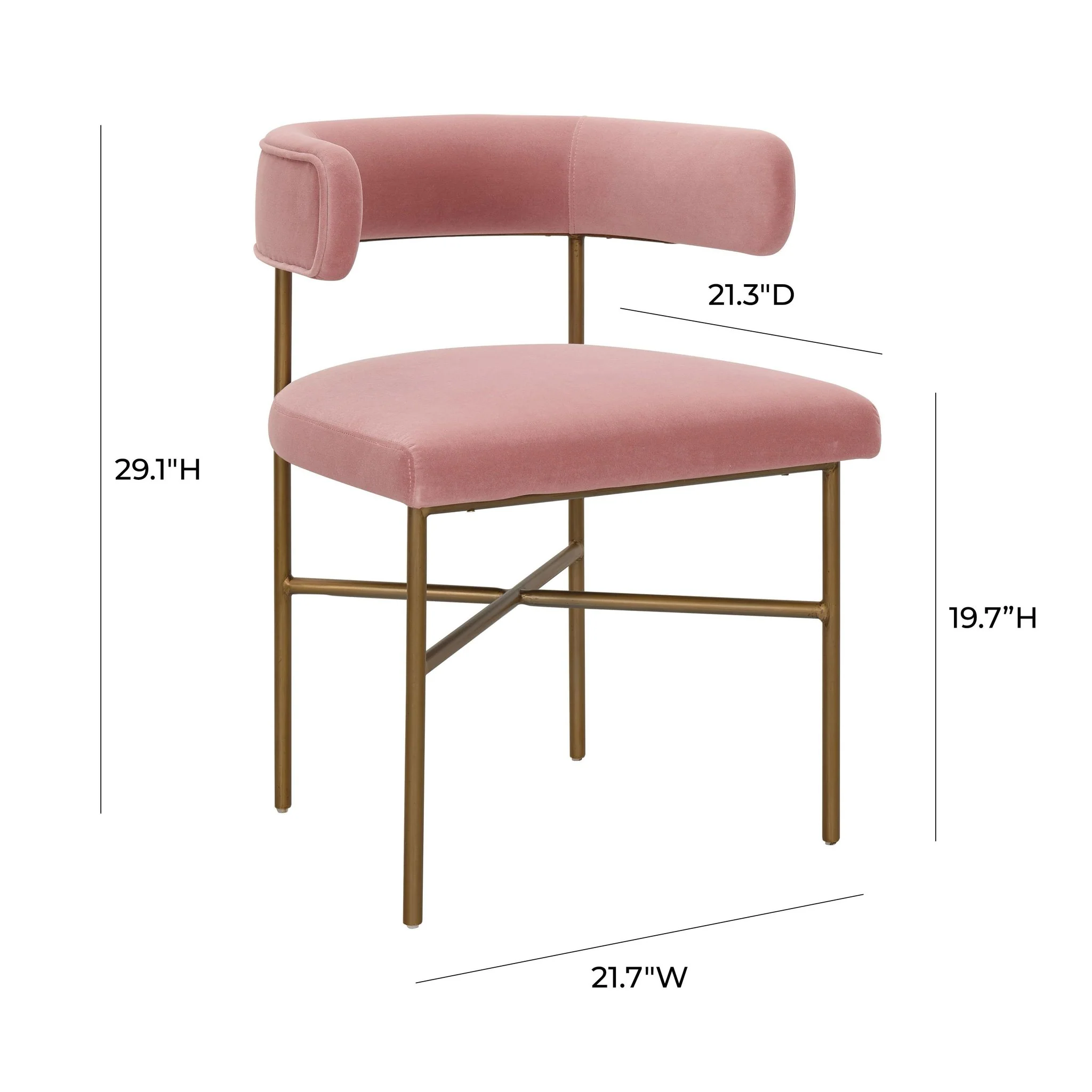 Kim Velvet Chair in Blush - Image 7