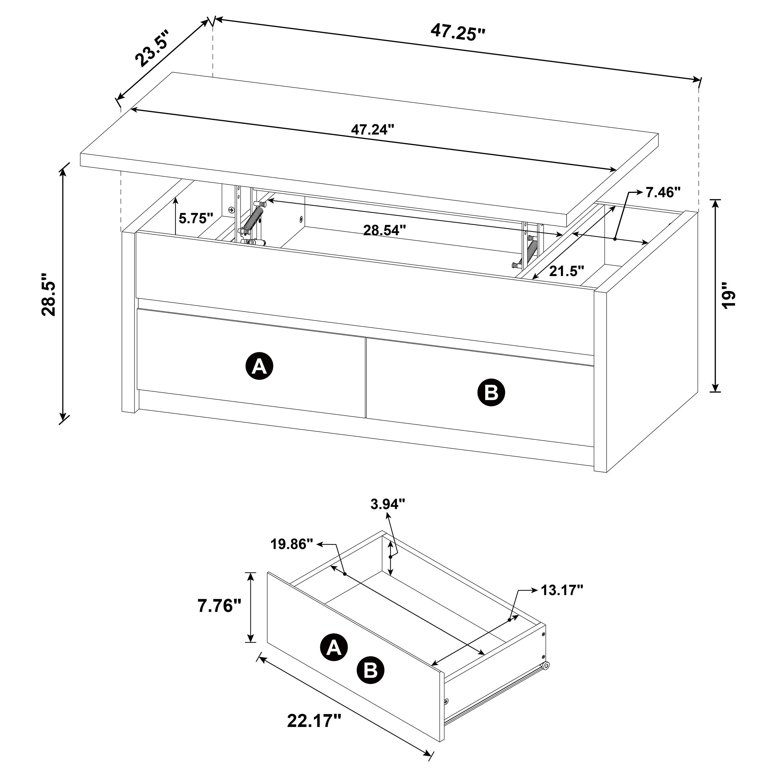 Knapp Lift-Top Coffee Table Set - Image 18