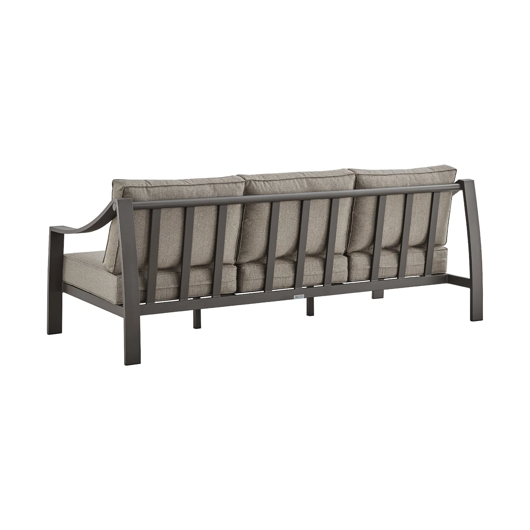 Koda 4 Piece Outdoor Patio Furniture Set in Dark Brown Aluminum with Cushions - Image 3
