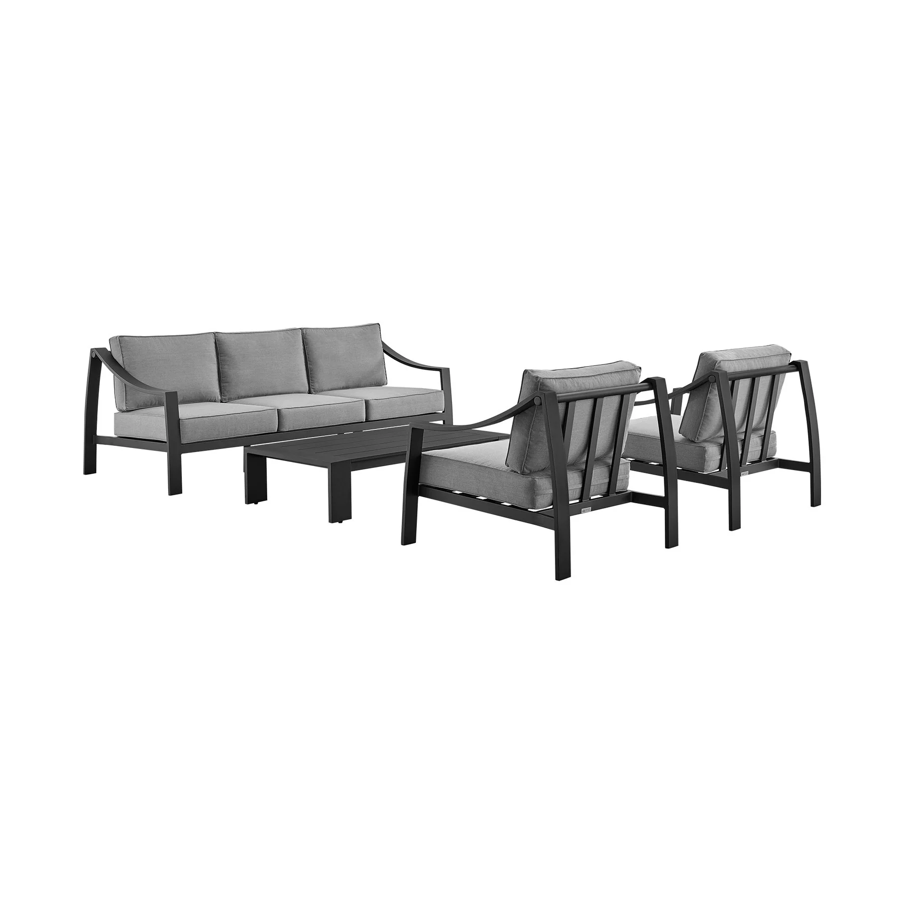 Koda Aluminum Outdoor Coffee Table in Black