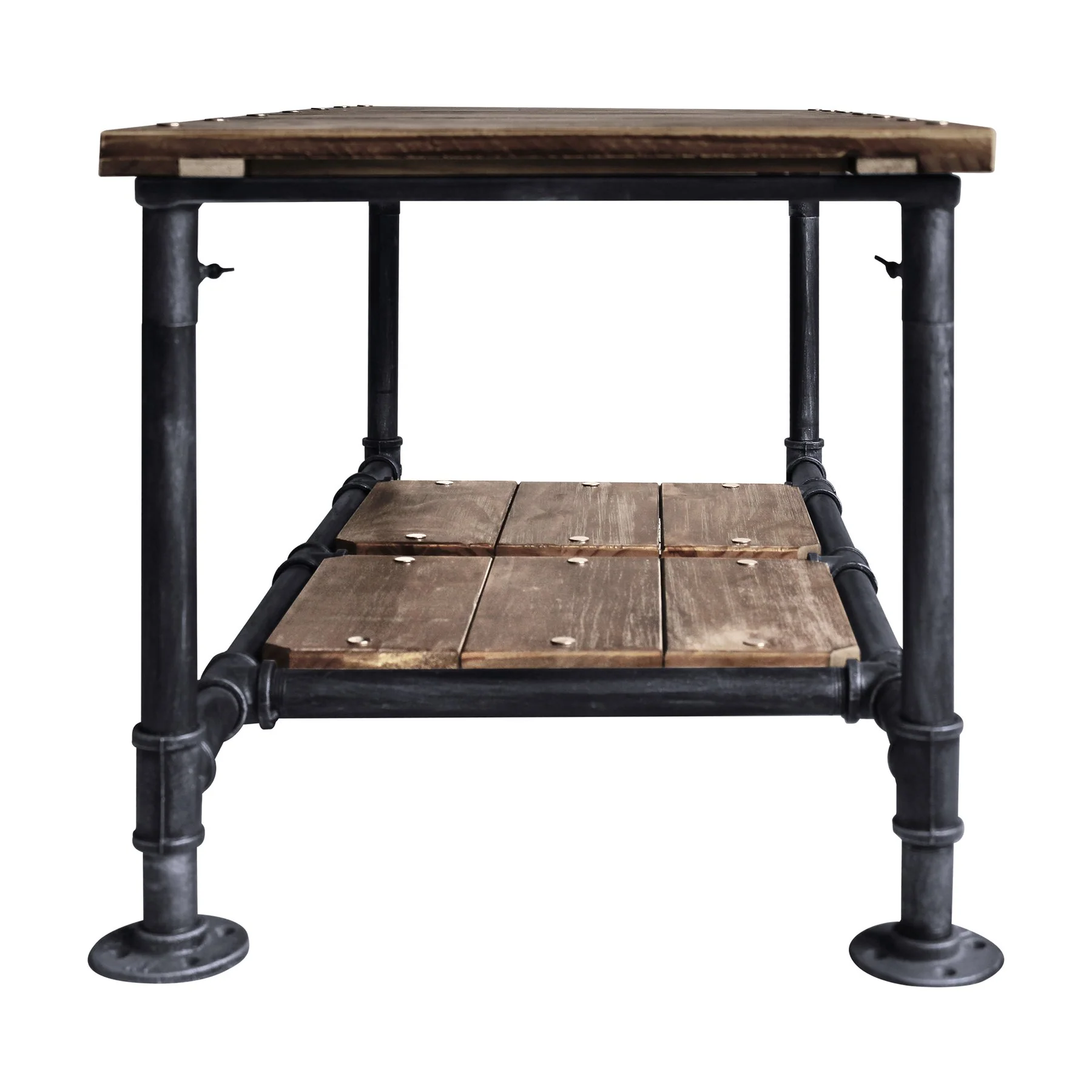 Kyle Industrial Coffee Table in Industrial Gray and Pine Wood Top - Image 2