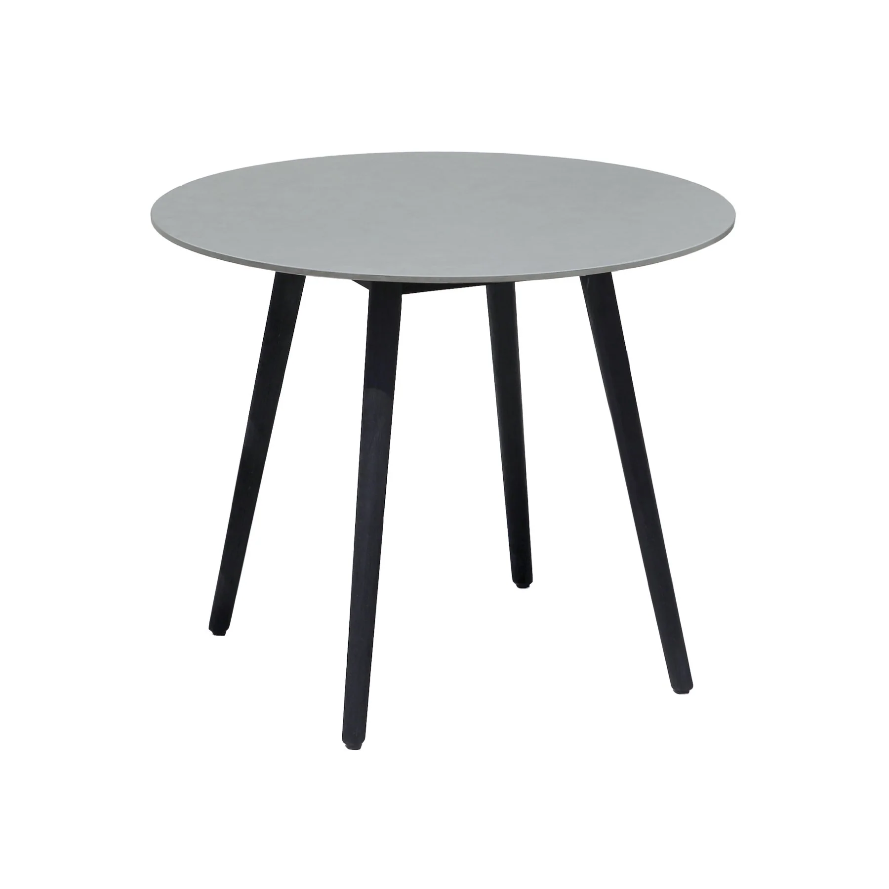 Kylie and Shasta 3 Piece Outdoor Patio 36" Dining Set in Black Eucalyptus Wood and Tangerine Rope - Image 4