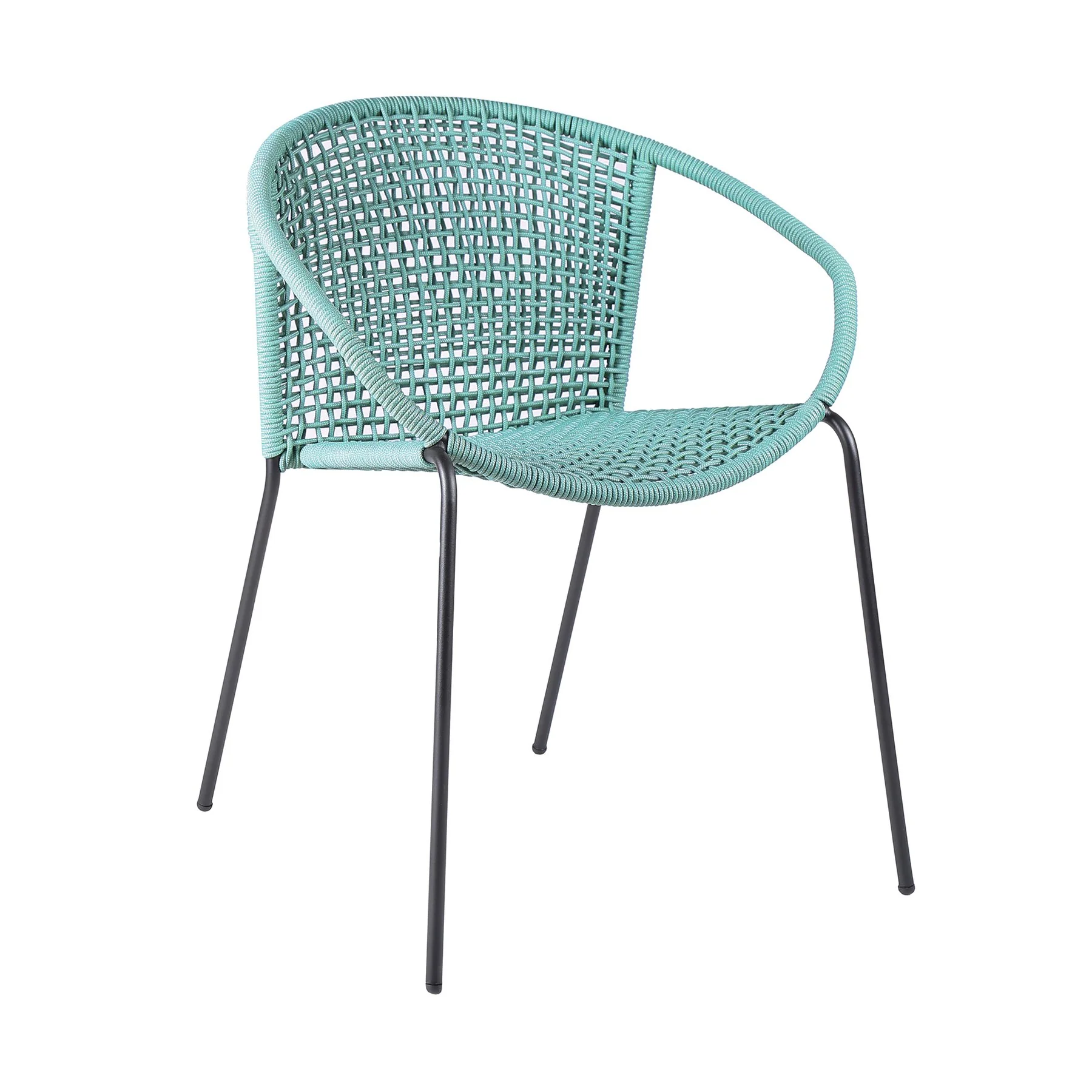 Kylie and Snack 3 Piece Outdoor Patio 36" Dining Set in Black Eucalyptus Wood and Wasabi Rope - Image 2
