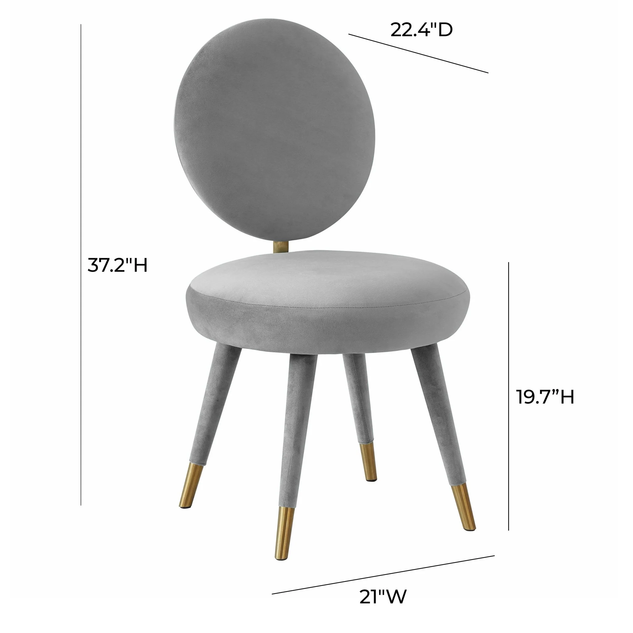 Kylie Light Grey Velvet Dining Chair - Image 6