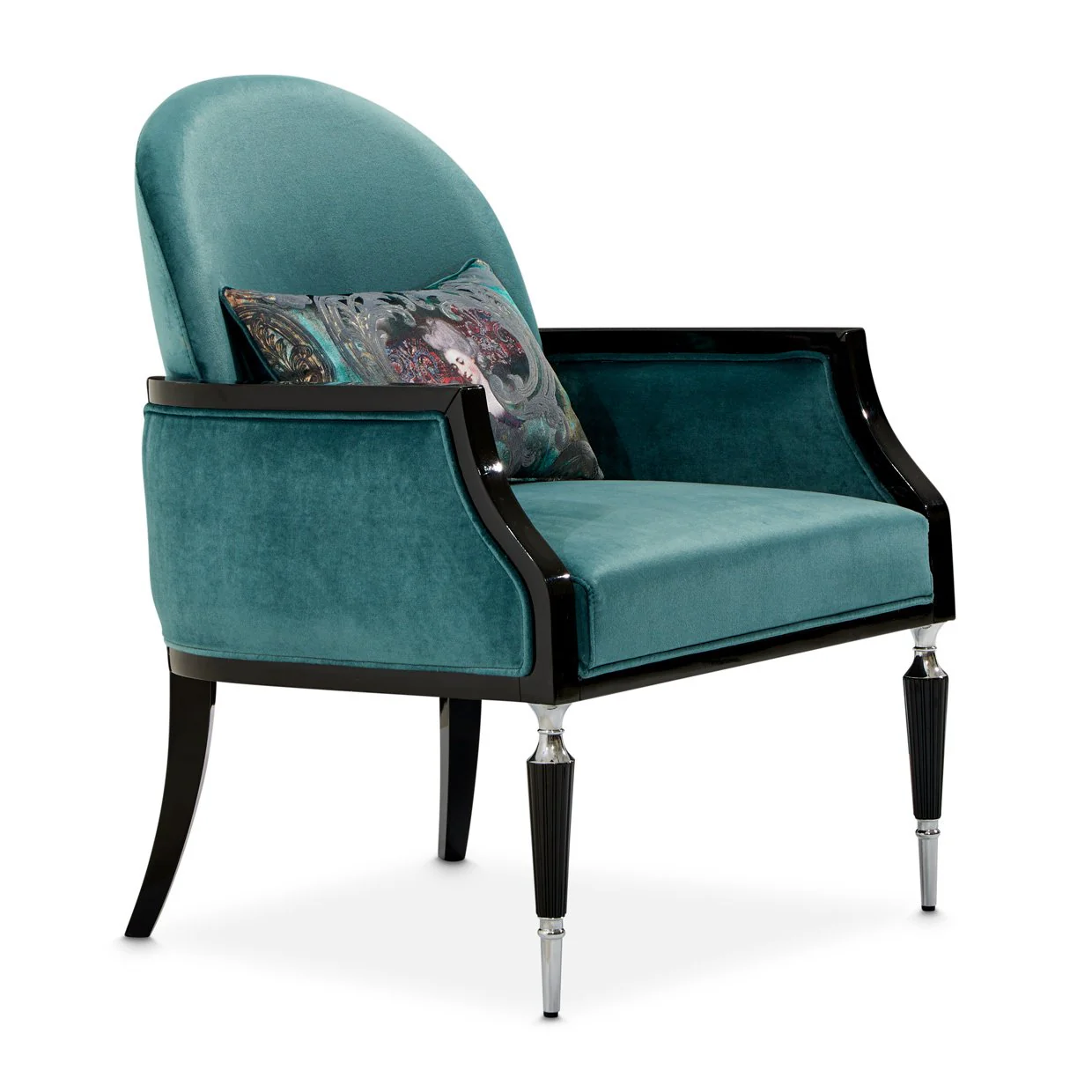 La Francaise Accent Chair - Azure/Black - Image 2