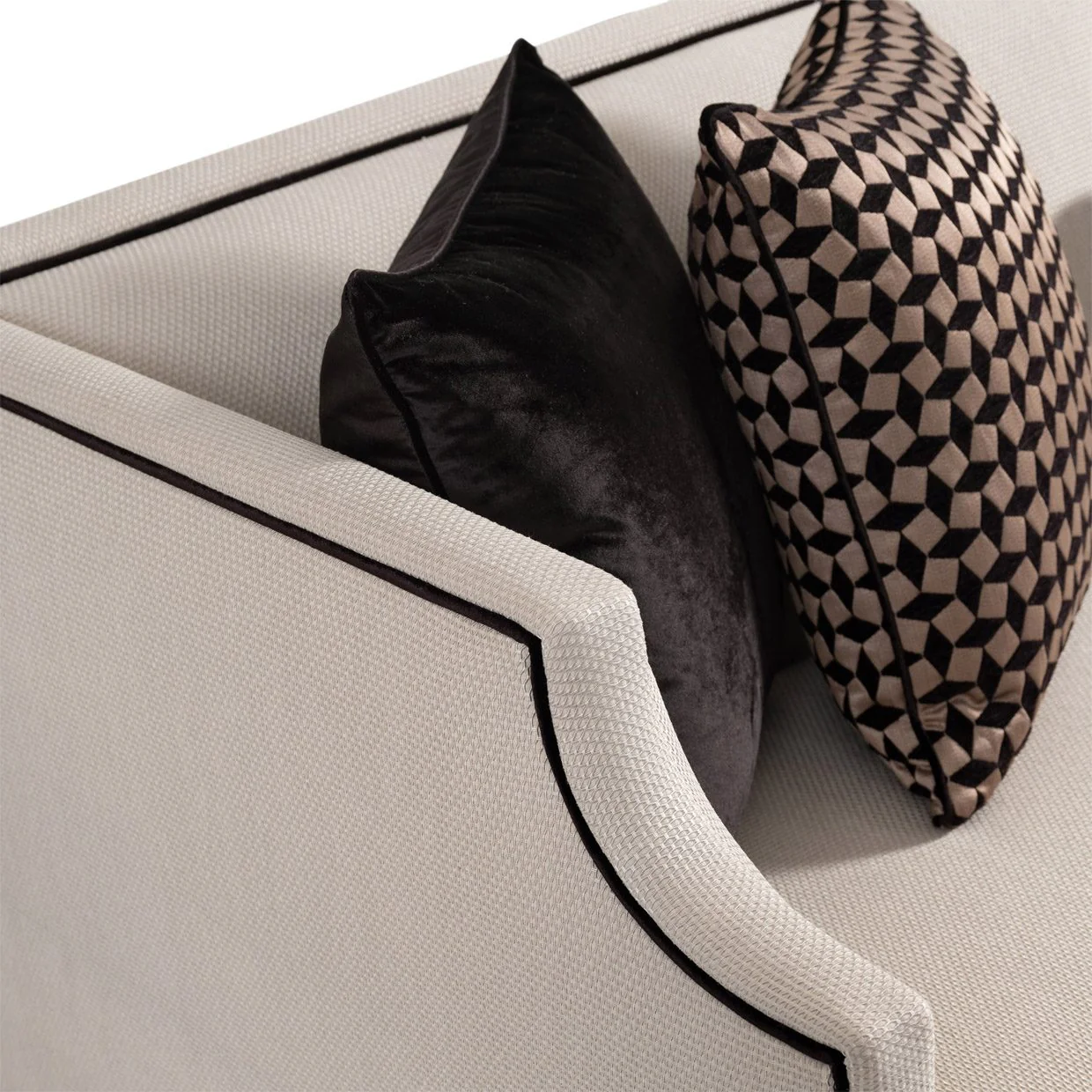 La Francaise Mansion Sofa - Cafe au Lait/Black - Image 14