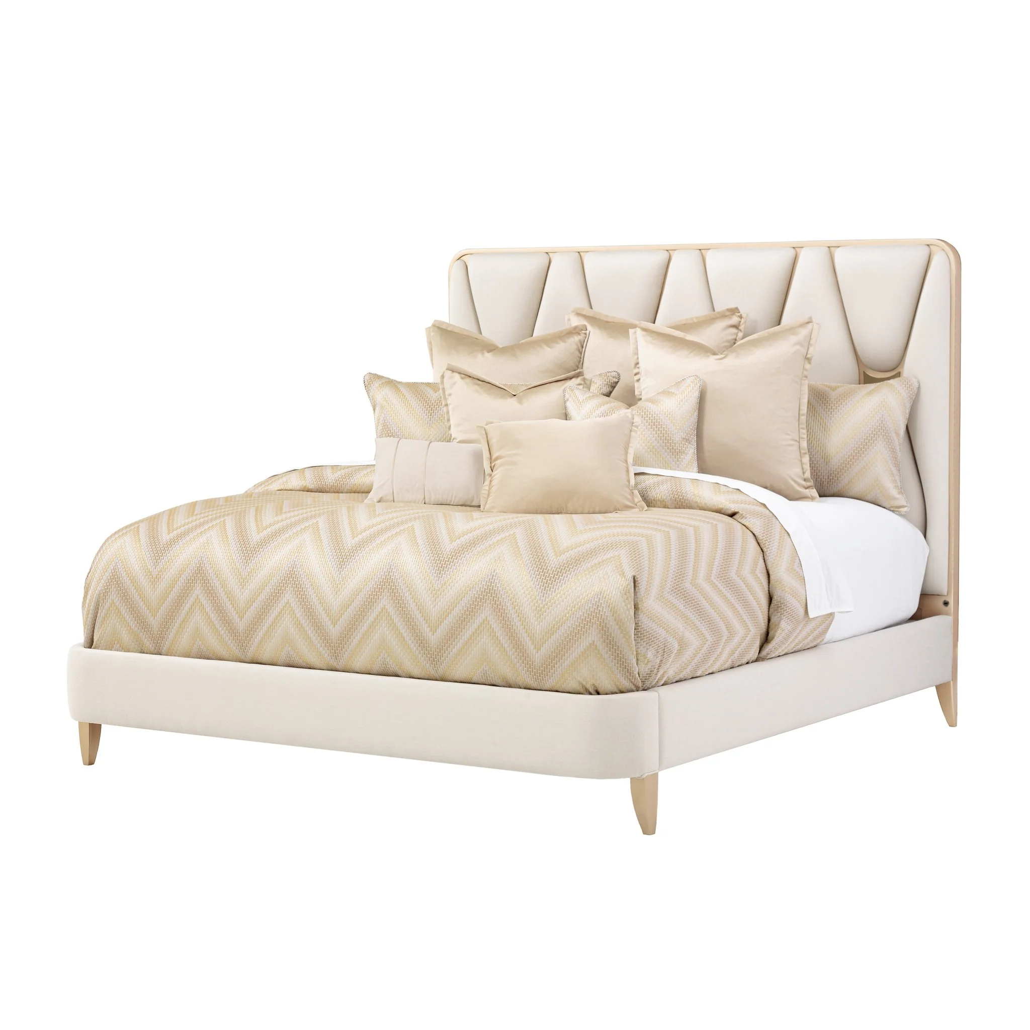 La Rachelle Eastern King Upholstered Panel Bed - Champagne - Image 6