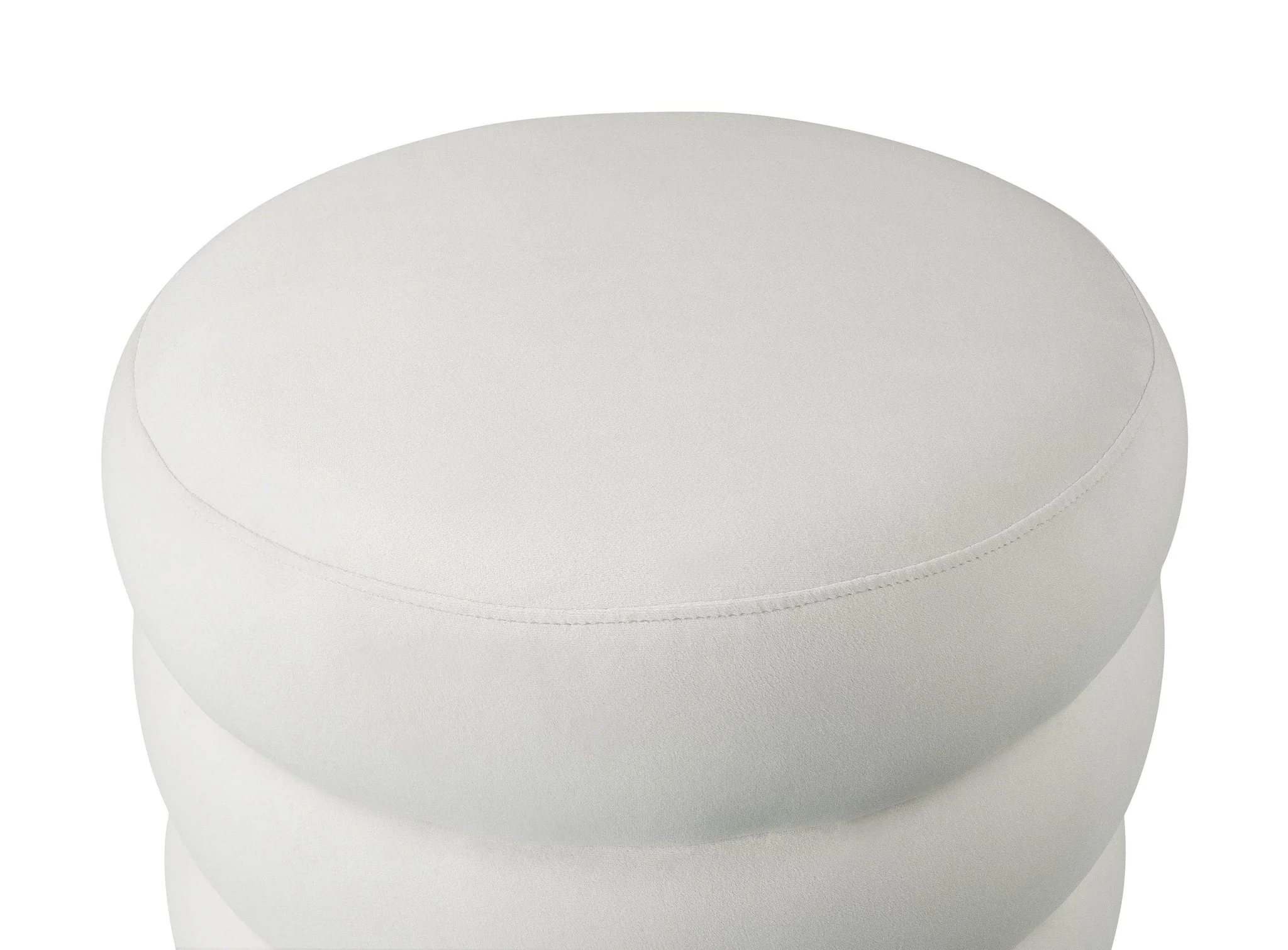 Ladder Cream Velvet Ottoman - Image 4