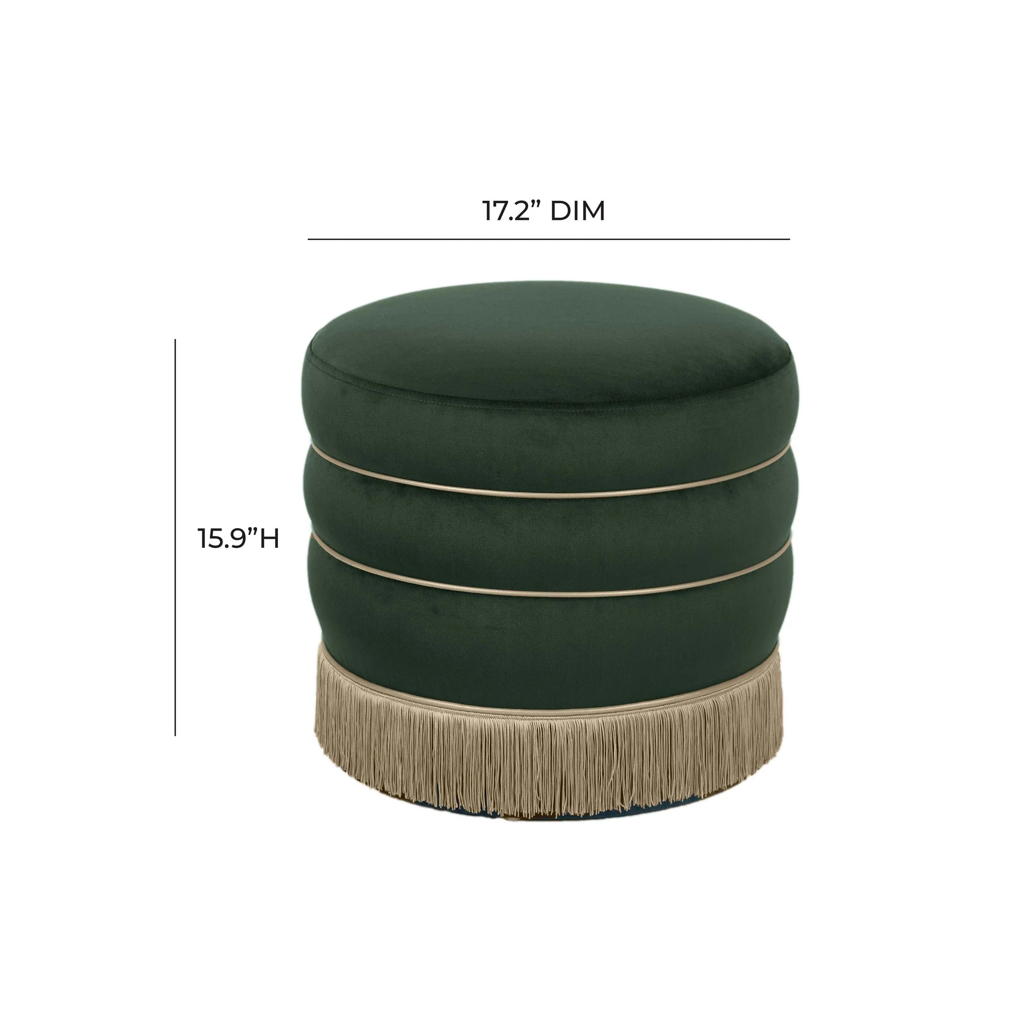 Lakka Green Velvet Ottoman - Image 8
