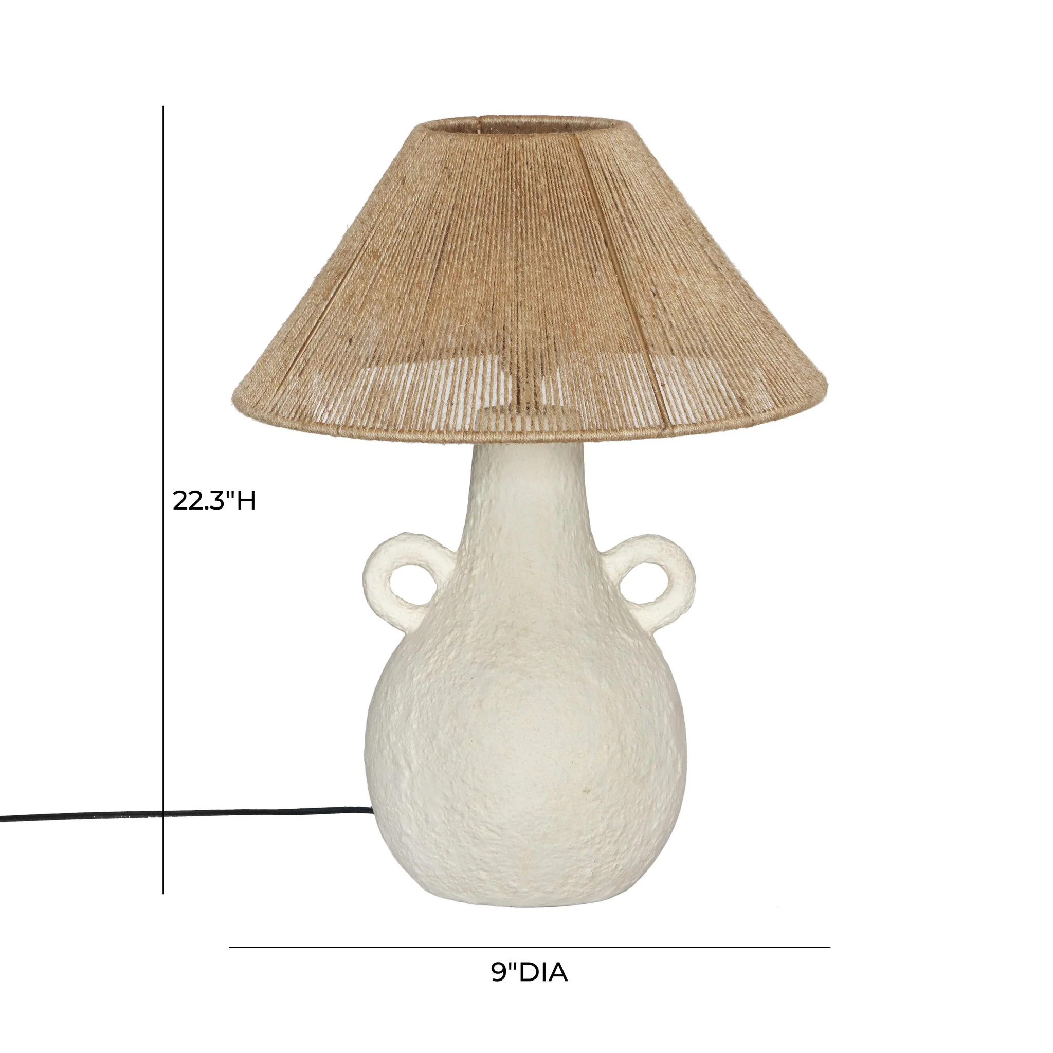 Lalit Natural & White Ceramic Table Lamp - Image 6