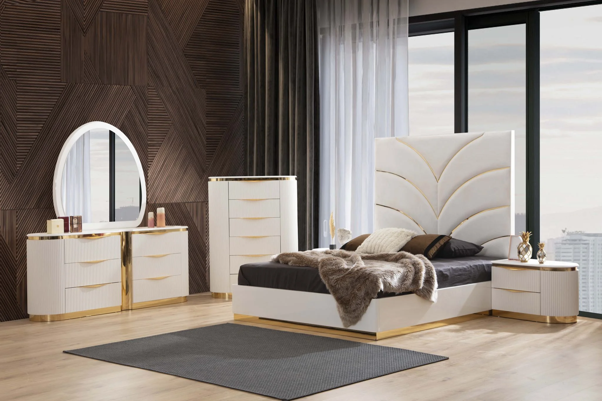 LAURA King Bed White