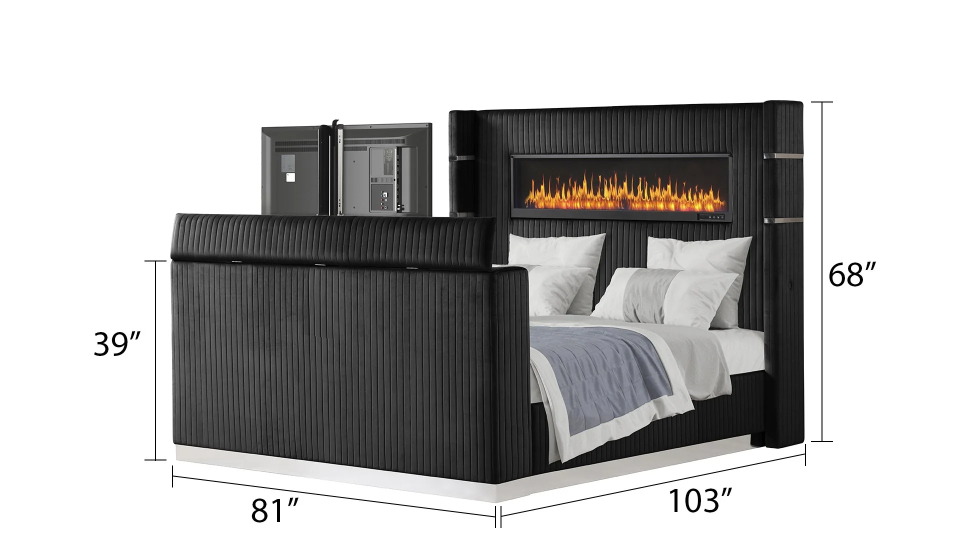 Lavish King 4PC Bedroom Set Black - Image 5