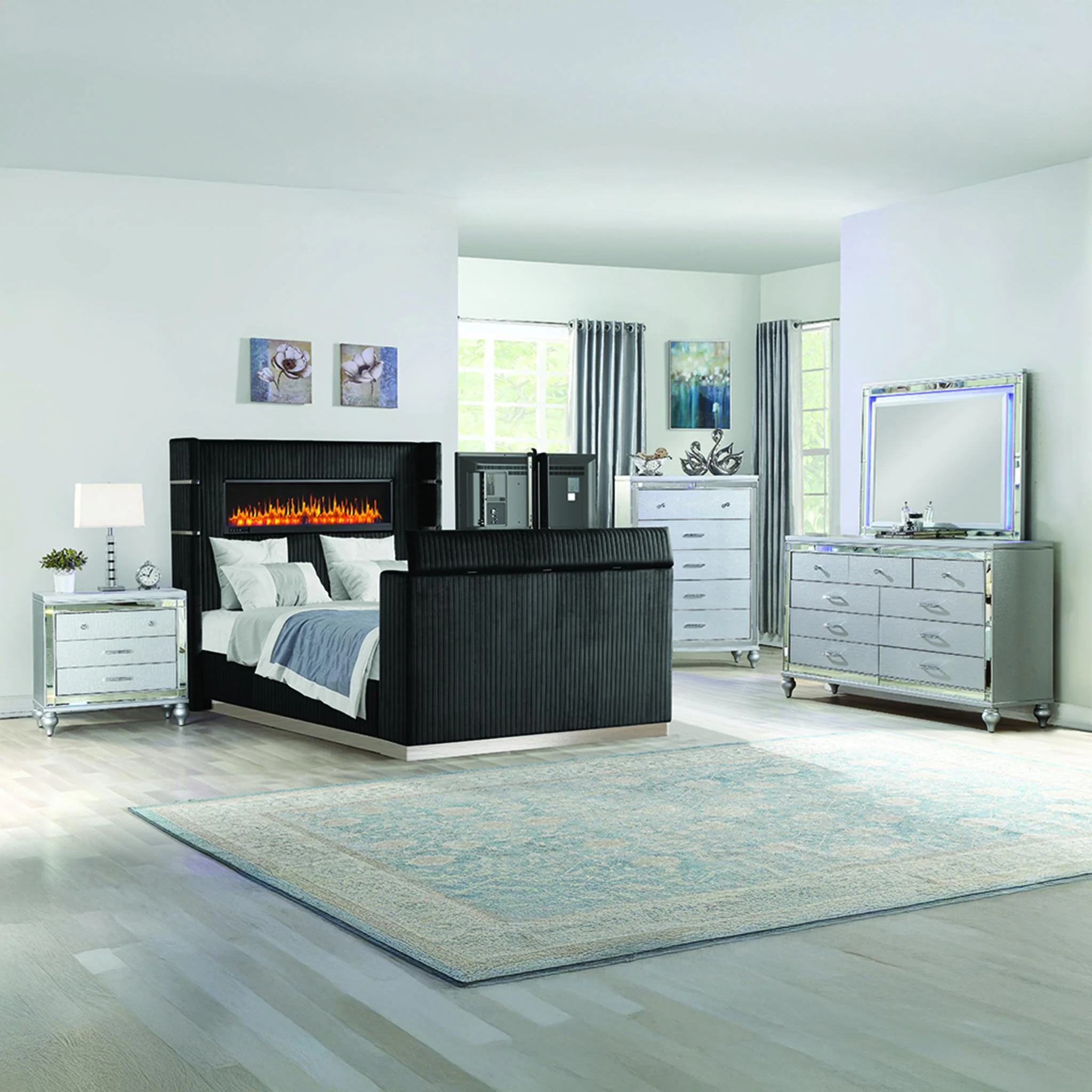 Lavish King 5PC Bedroom Set Black
