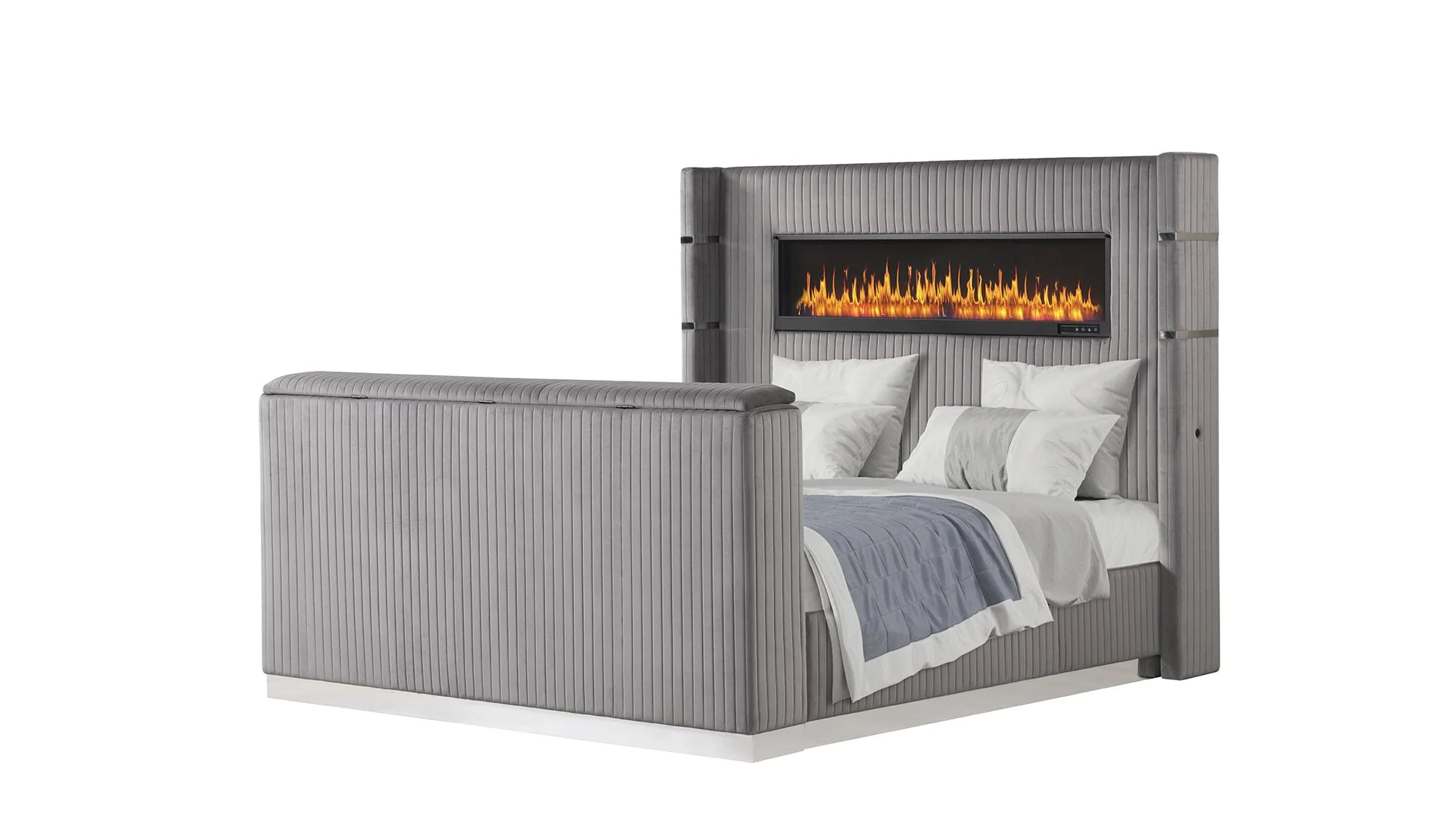 Lavish King 5PC Bedroom Set Gray - Image 2