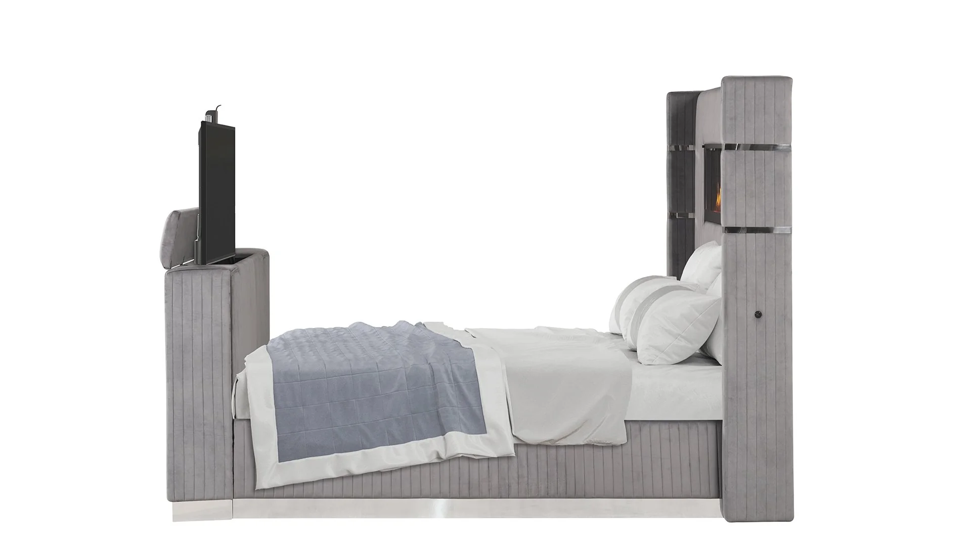 Lavish King 5PC Bedroom Set Gray - Image 6