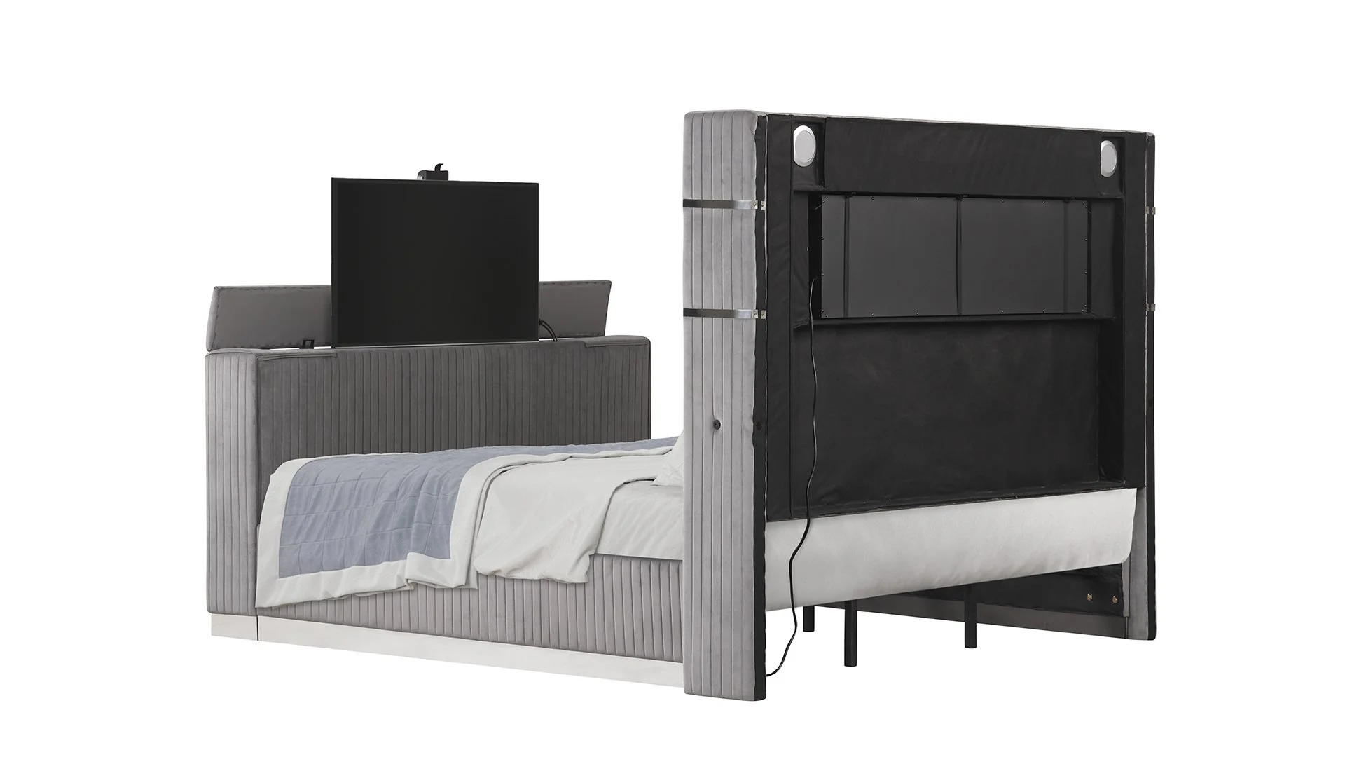 Lavish King Bed Gray - Image 6