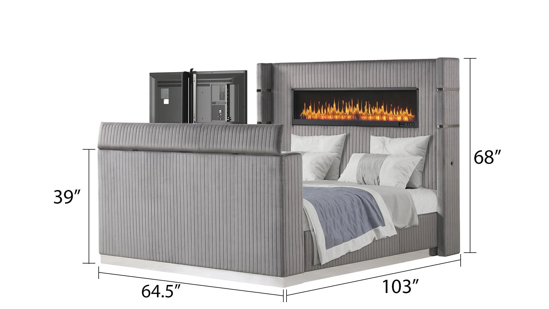 Lavish Queen 4PC Bedroom Set Gray - Image 5