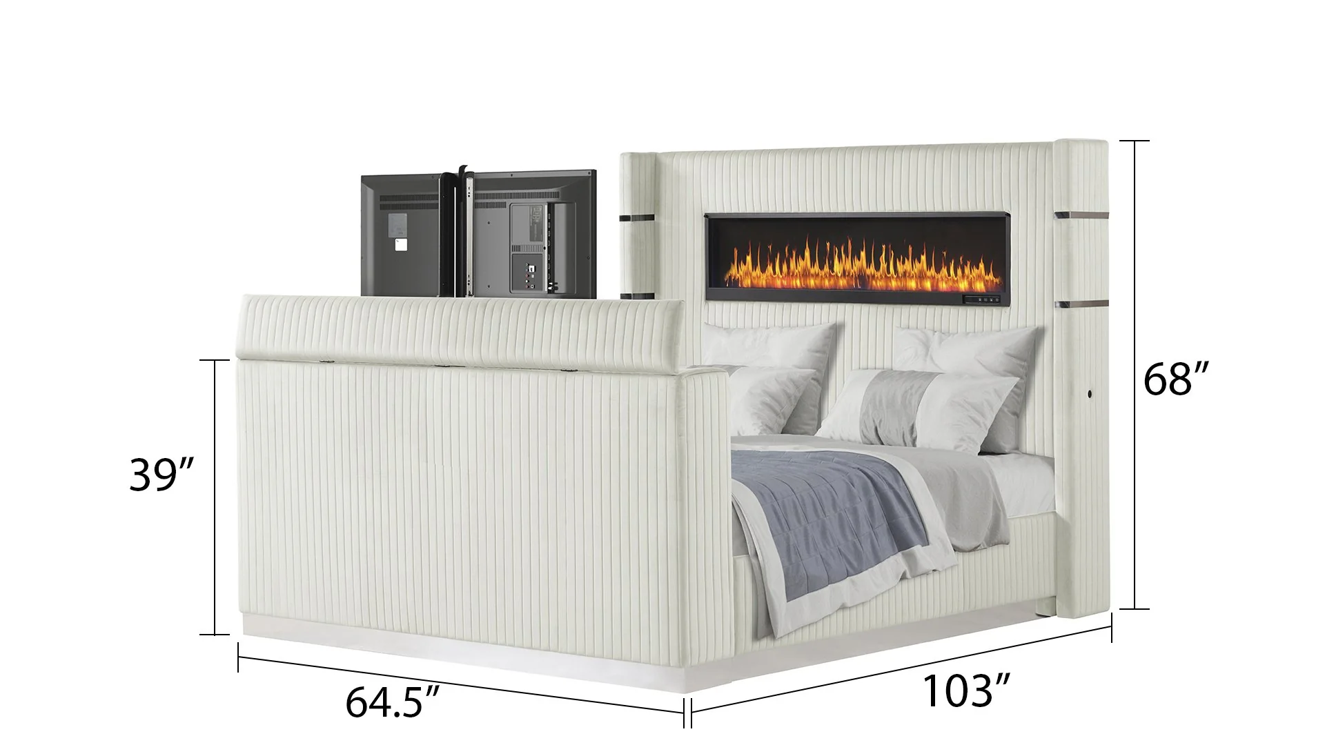 Lavish Queen 5PC Bedroom Set Beige - Image 5