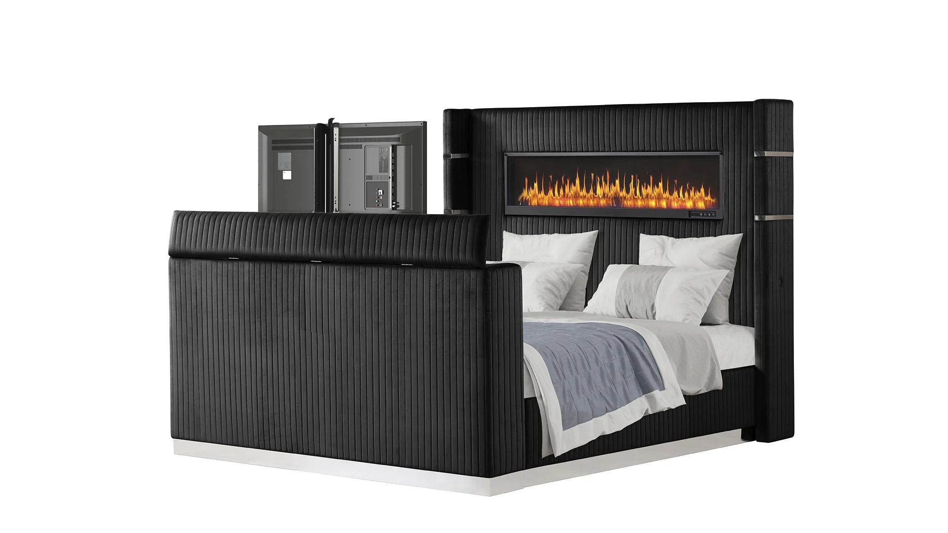 Lavish Queen 5PC Bedroom Set Black - Image 3