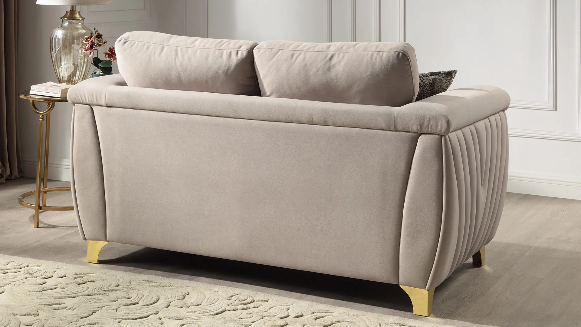 Leena 2PC Living Room Set Beige - Image 4