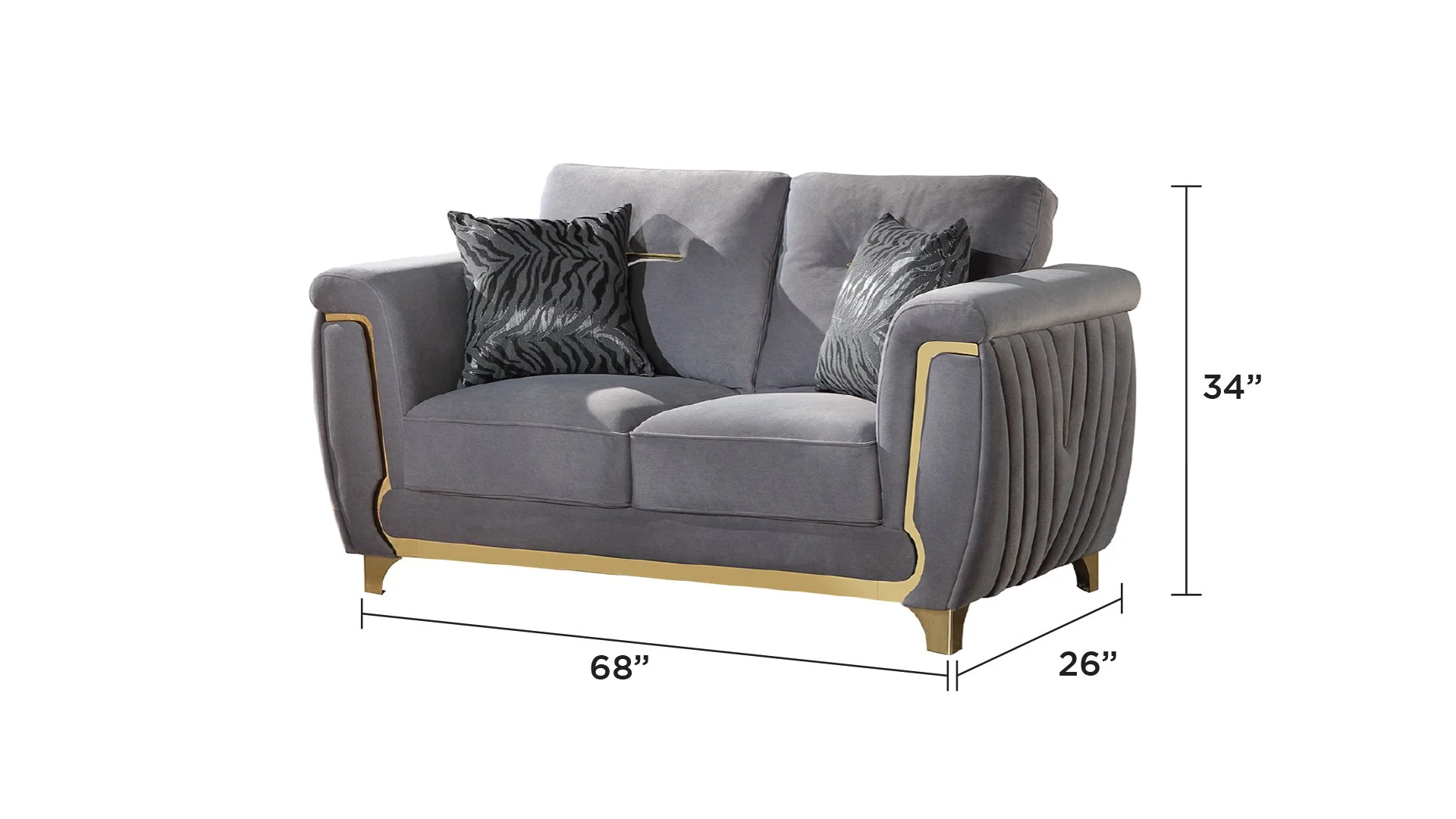 Leena Loveseat Gray - Image 5