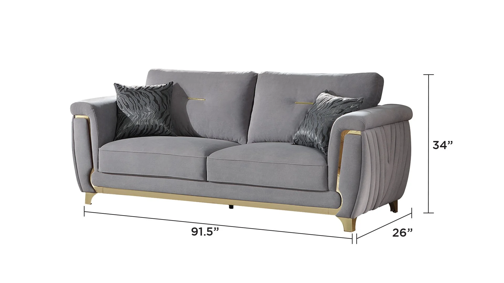 Leena Sofa Gray - Image 2