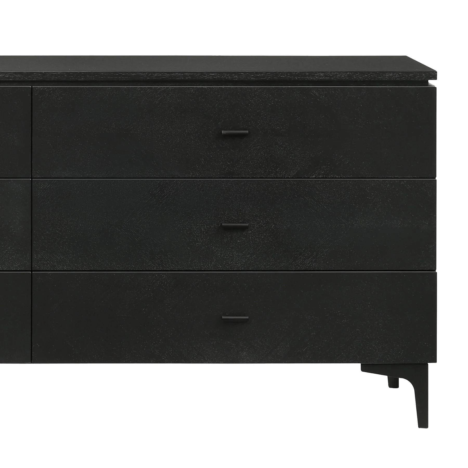 Legend Black Glaze Ash Veneer 6 Drawer Dresser with Metal Legs - Image 4